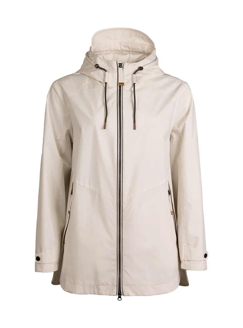 Parka femme avec capuche blanc cassé