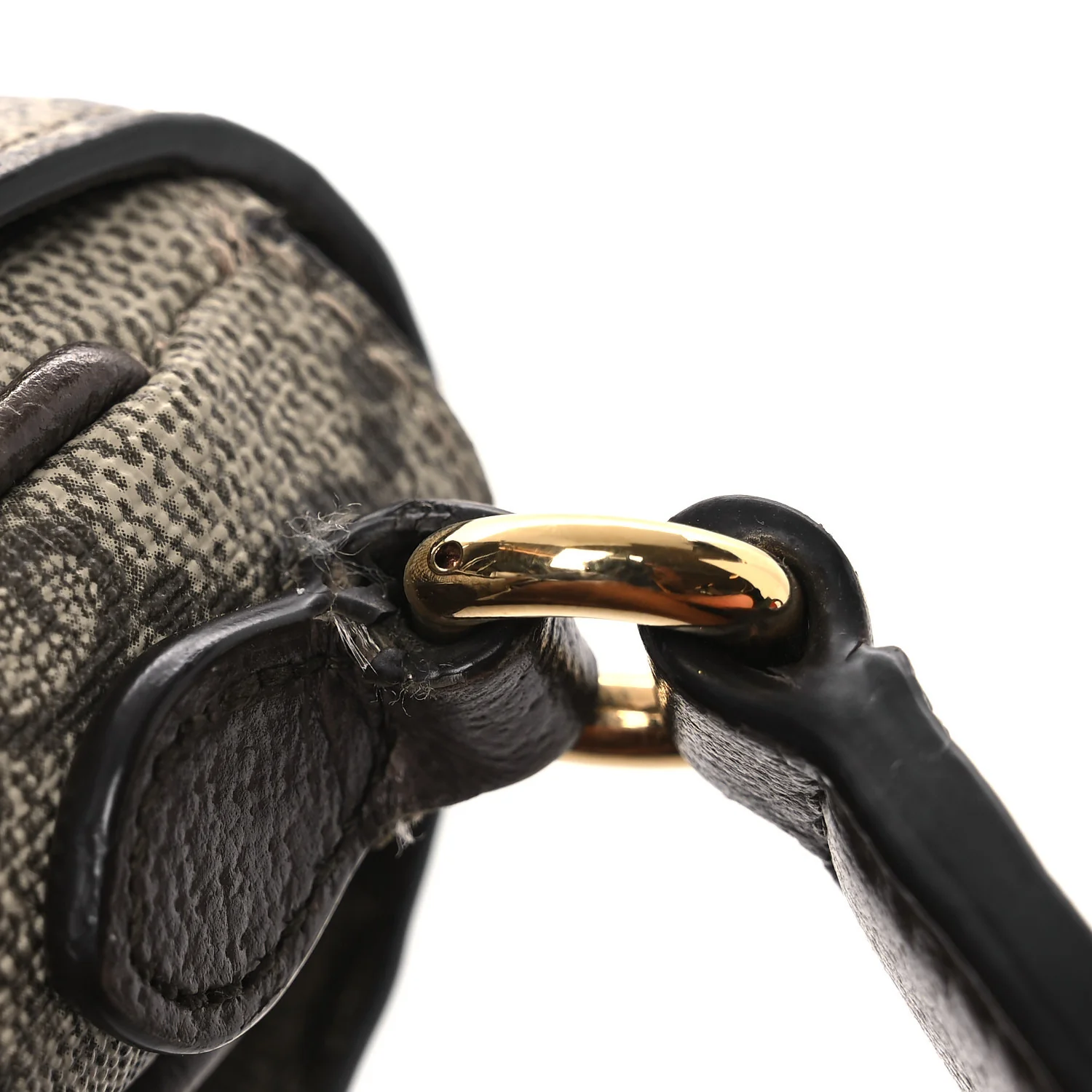 GG Supreme Monogram Textured Dollar Calfskin Web Mini Ophidia Envelope Shoulder Bag Beige Ebony