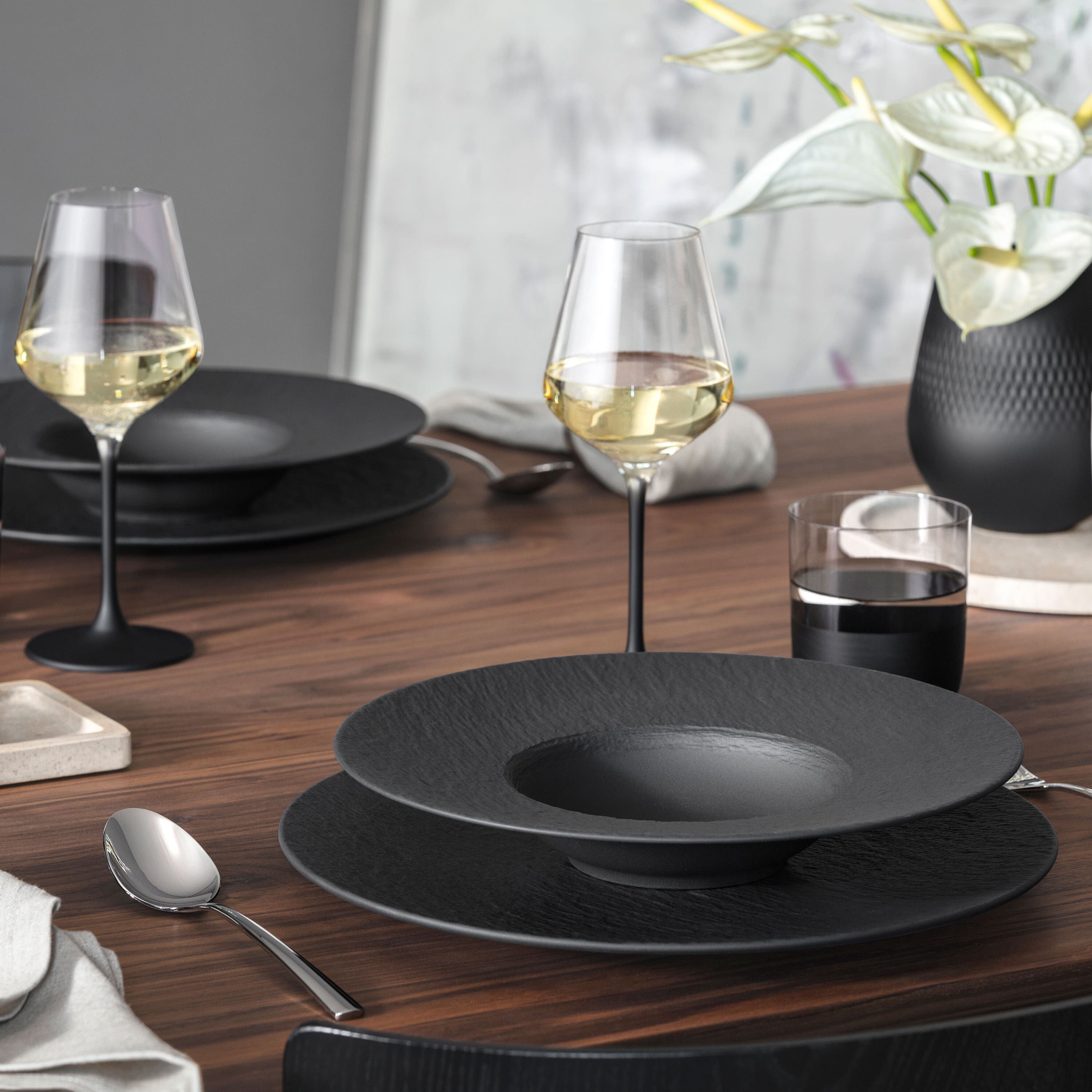 Manufacture Pasta bowl - Black, 11.1'', Premium Porcelain