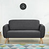 Linda Polyester Round Arm Loveseat Sofa, Light Gray(Charcoal)