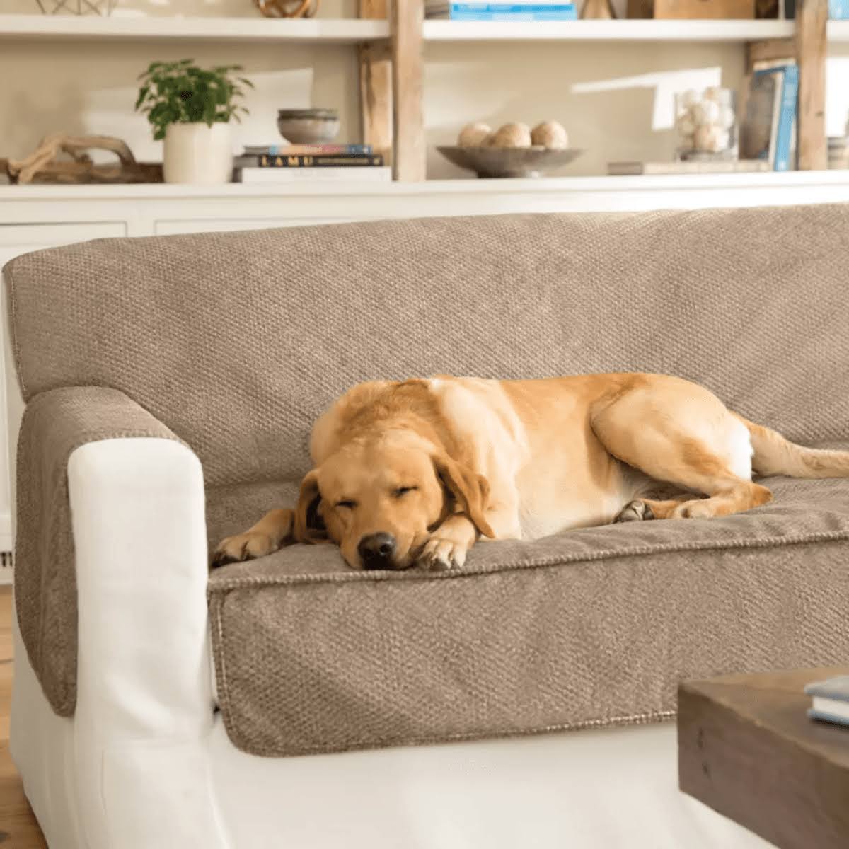 Orvis Grip-Tight Furniture Protector Brown Tweed Sofa