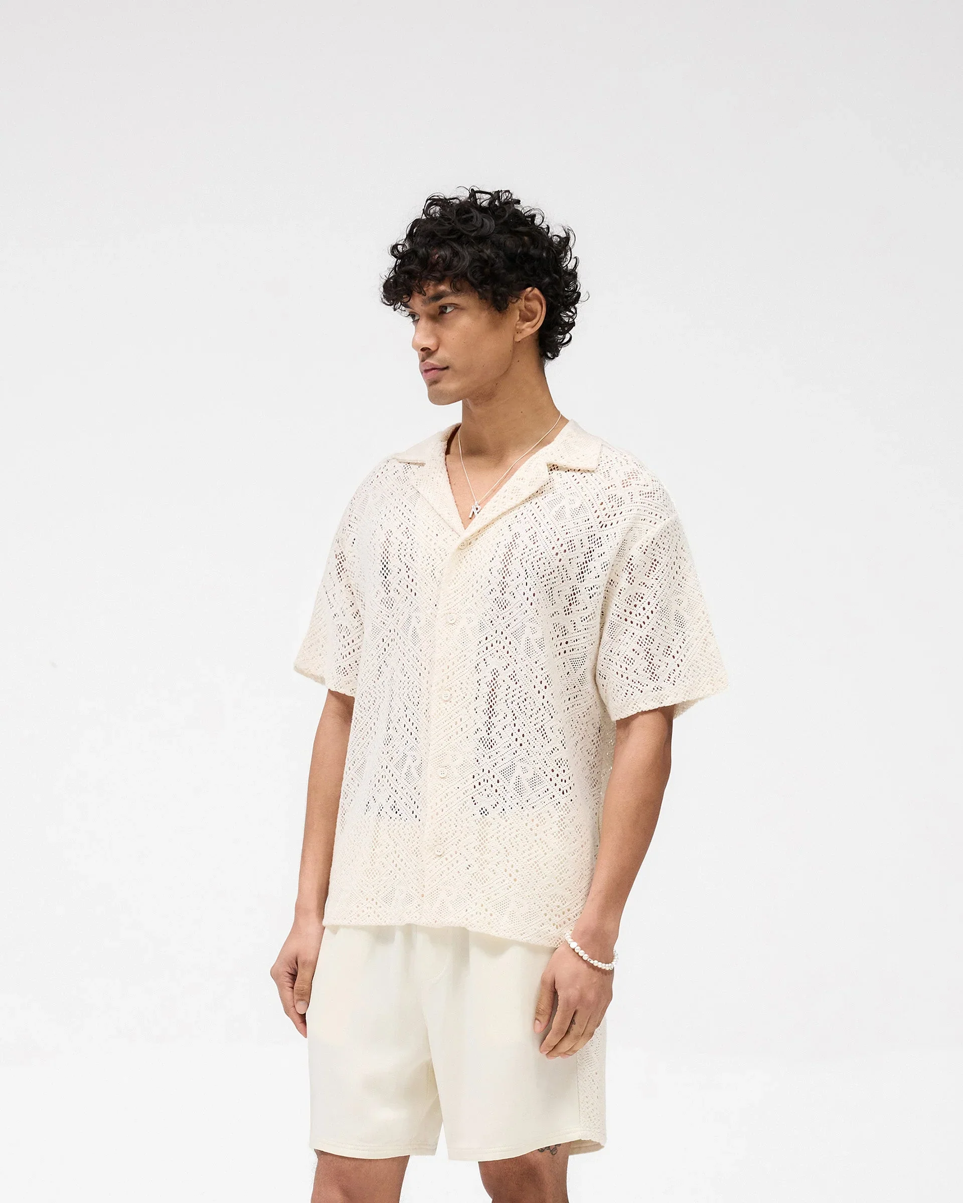 All Over Crochet Shirt - Off White