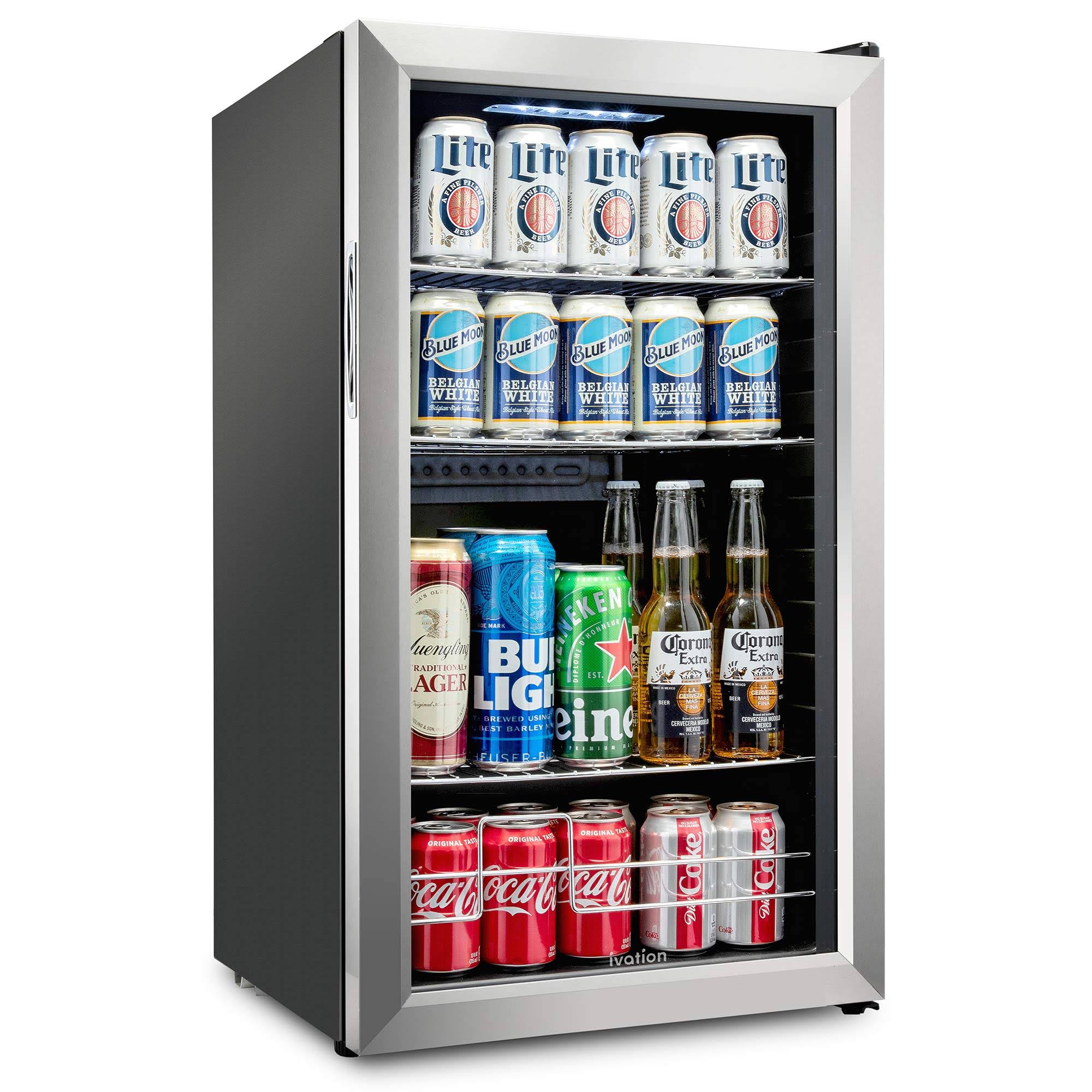 Ivation 126-Can Beverage Refrigerator ,Stainless Steel