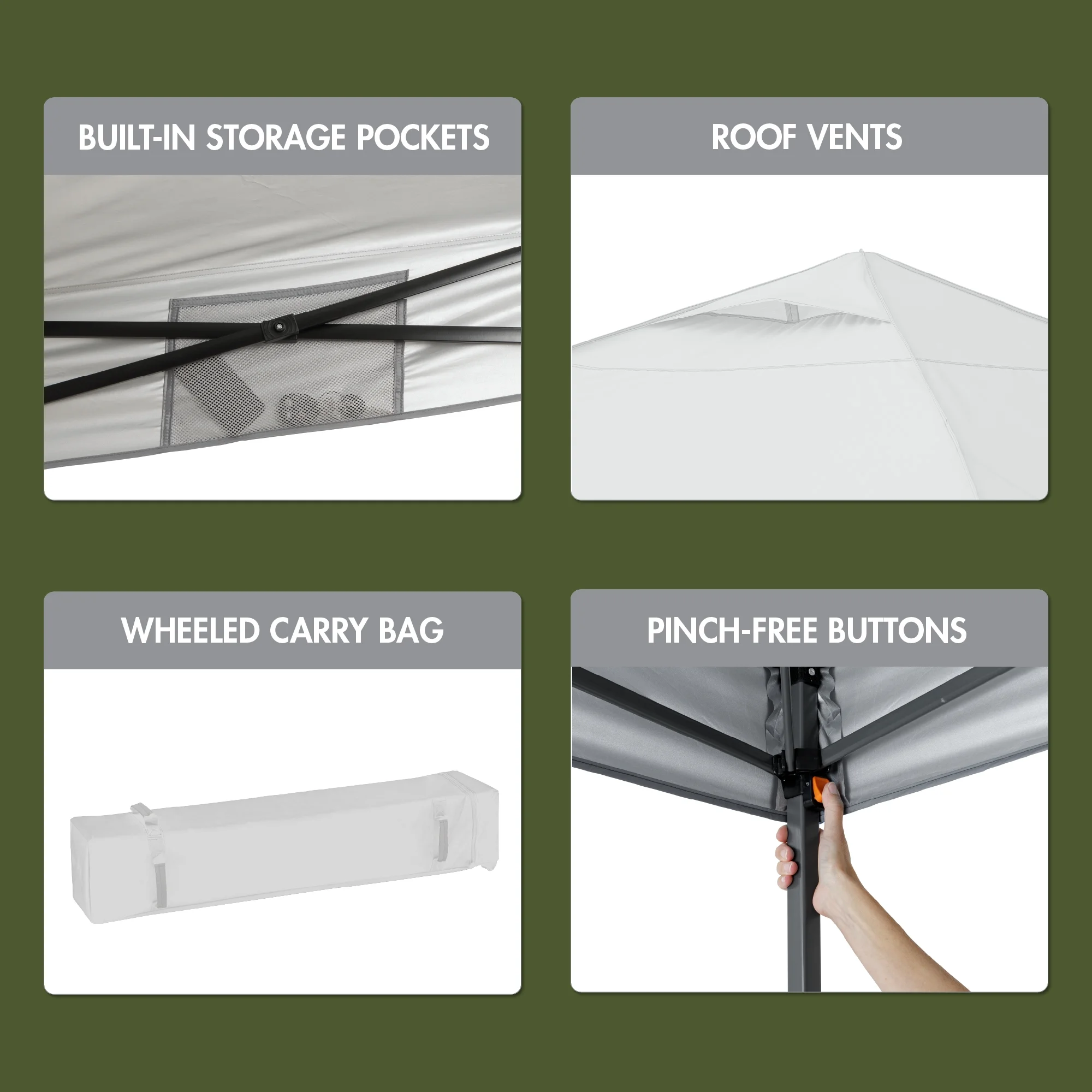 12' x 12' Instant Straight Leg Canopy for Camping Gray(Single) - Image 6