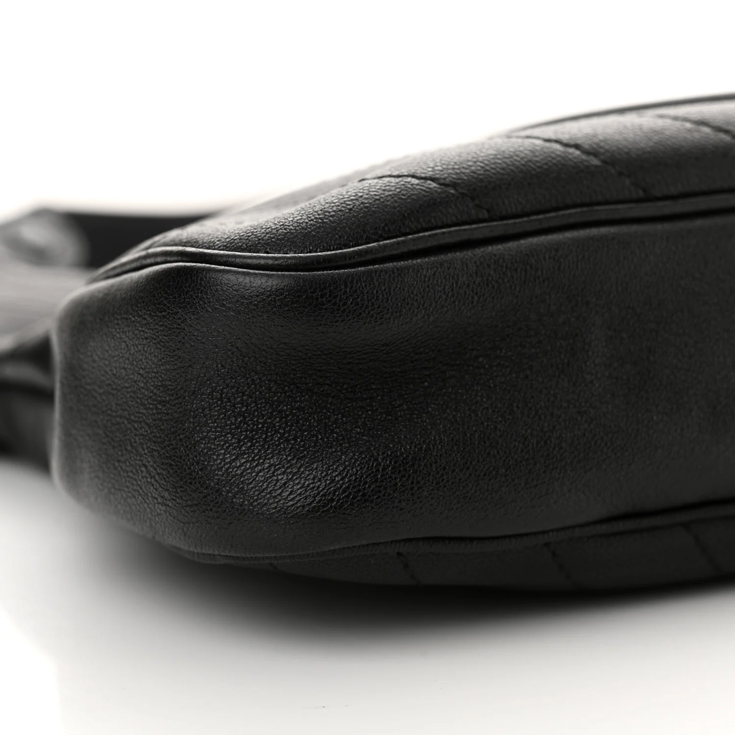 Sakai Be Green Calfskin Diagonal Stitched Small Blondie Tote Black