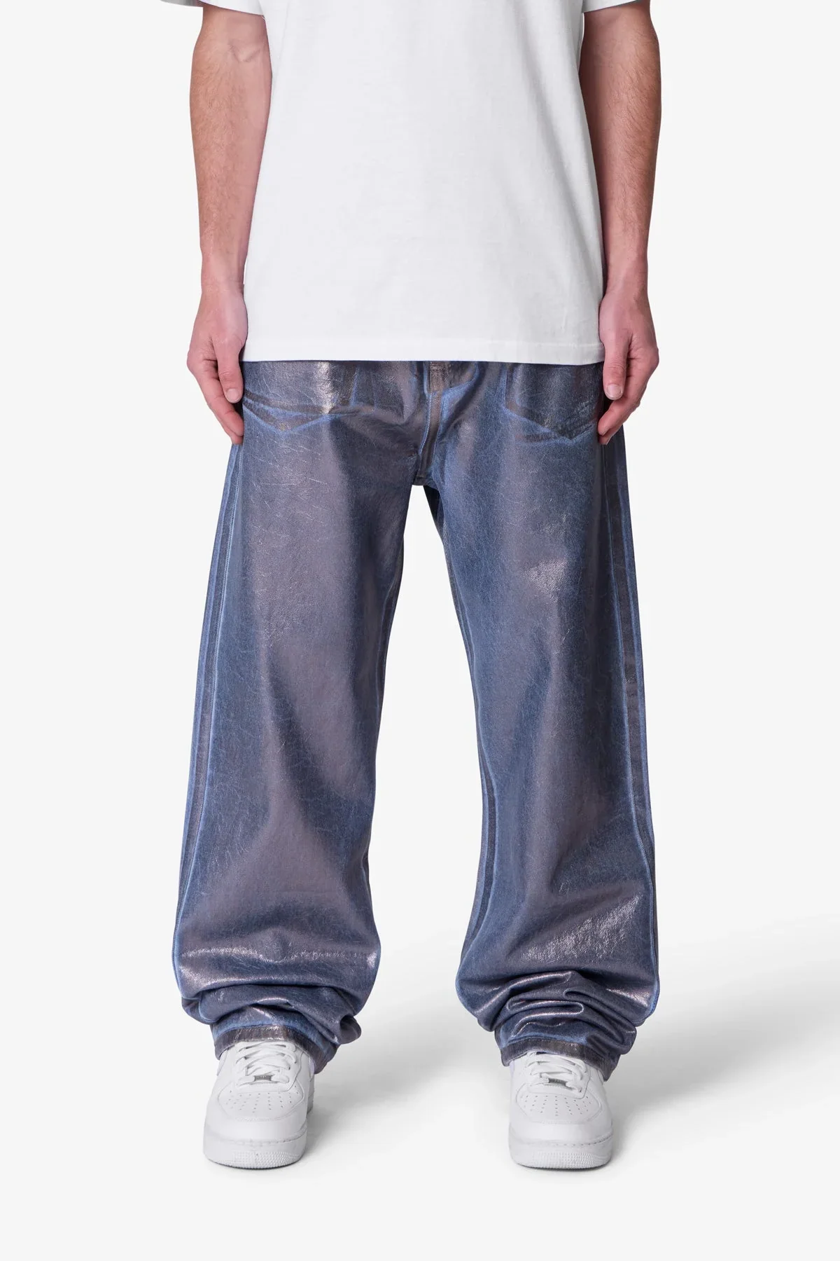 Ultra Baggy Chrome Sprayed Denim - Blue/Silver