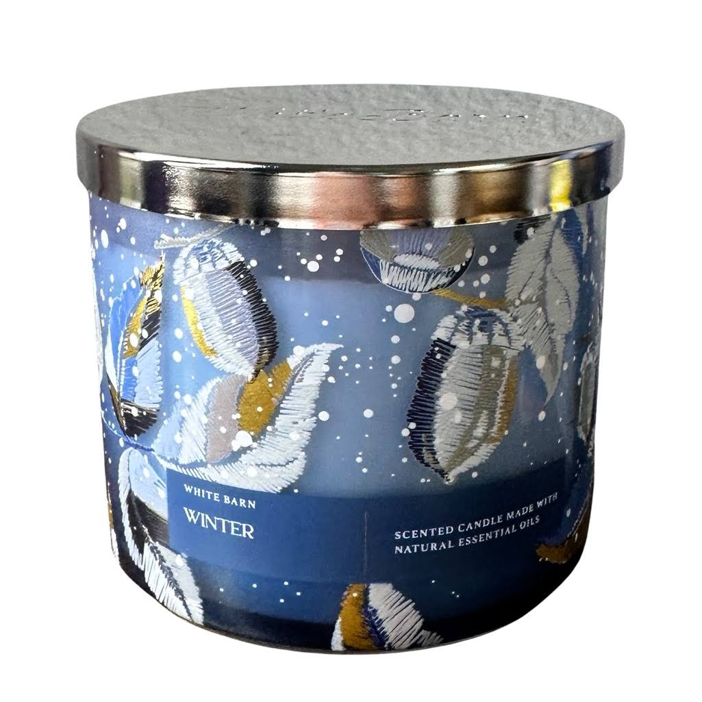 Bath & Body Works Accents | Winter 3 Wick Candle | Color: Blue/White | Size: Os | Happy_Traveler's Closet
