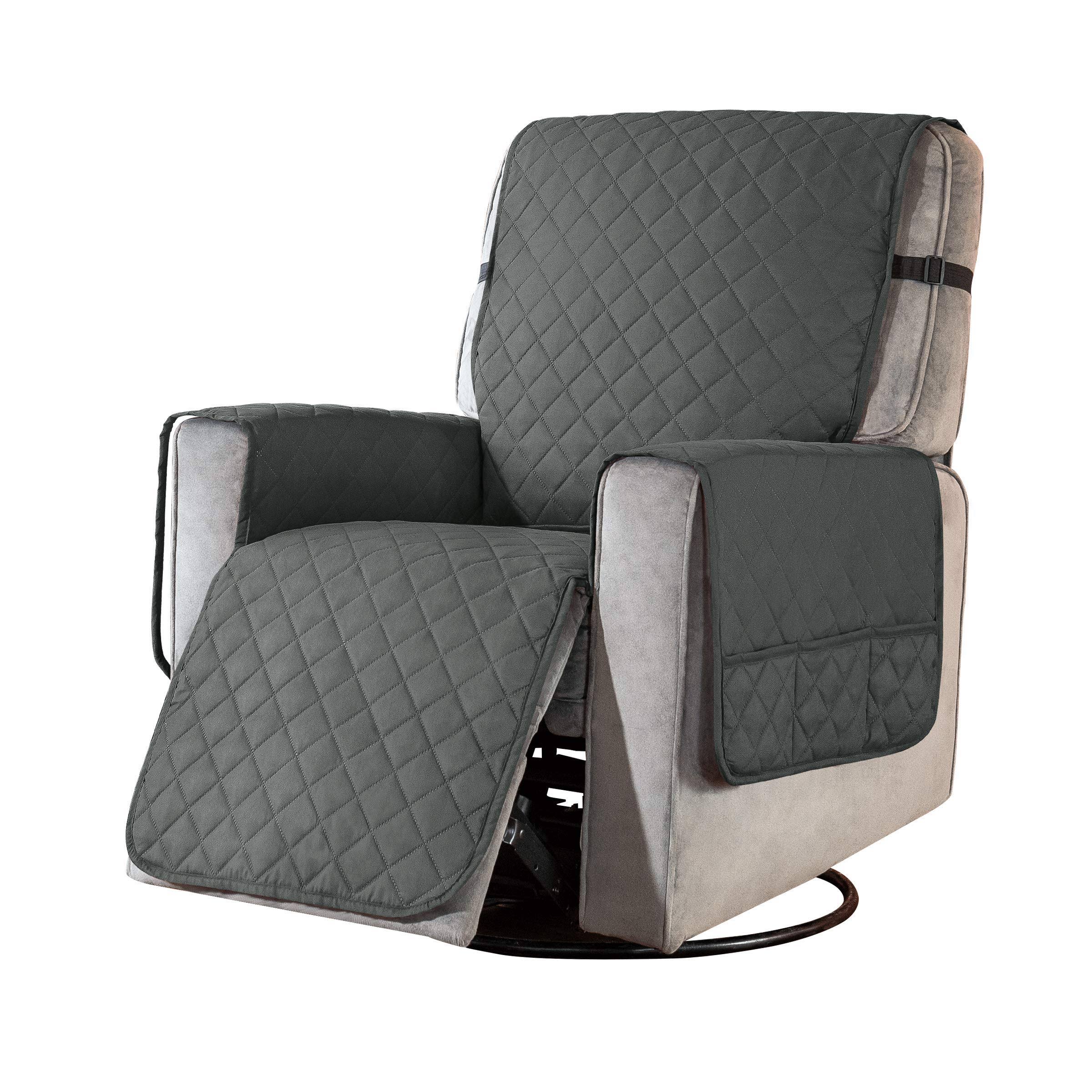 Subrtex Recliner Chair Cover for Small Reclining Chair Slipcover Seat Width to 25 inch Reversible Washable Protector with Elastic Adjustable Straps