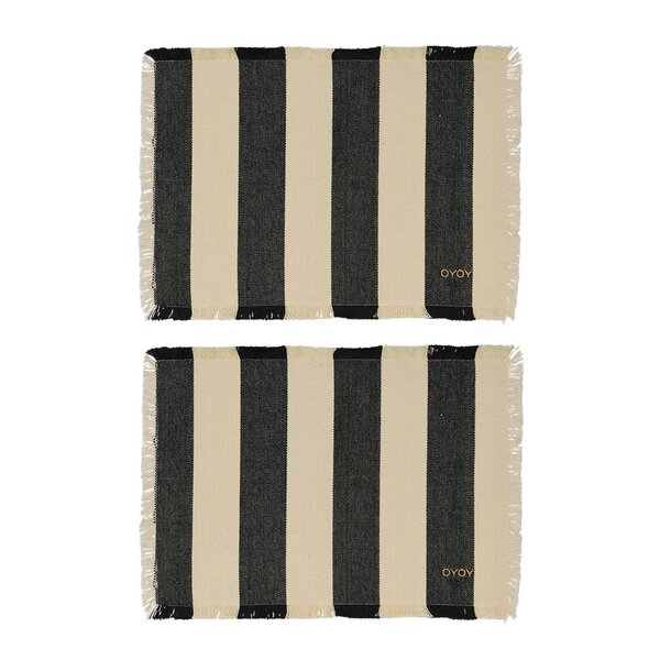 Toppu bordbrikke 48x36 cm 2 stk black/offwhite