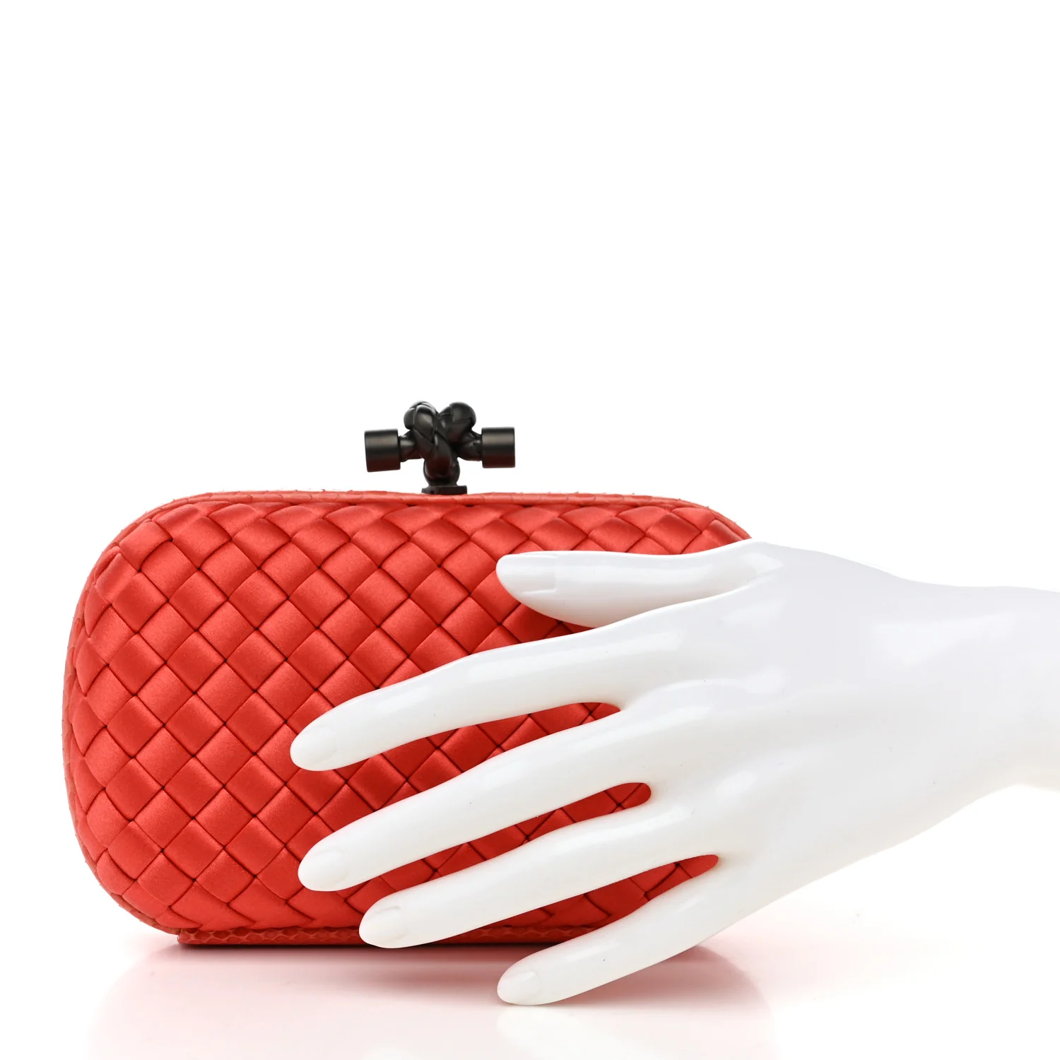 Satin Intreccio Impero Ayers Knot Clutch Magma