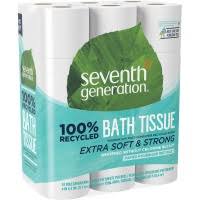 Seventh Generation 100% Recycled Bathroom Tissue, Septic Safe, 2-Ply, White, 240 Sheets/Roll, 24/Pack