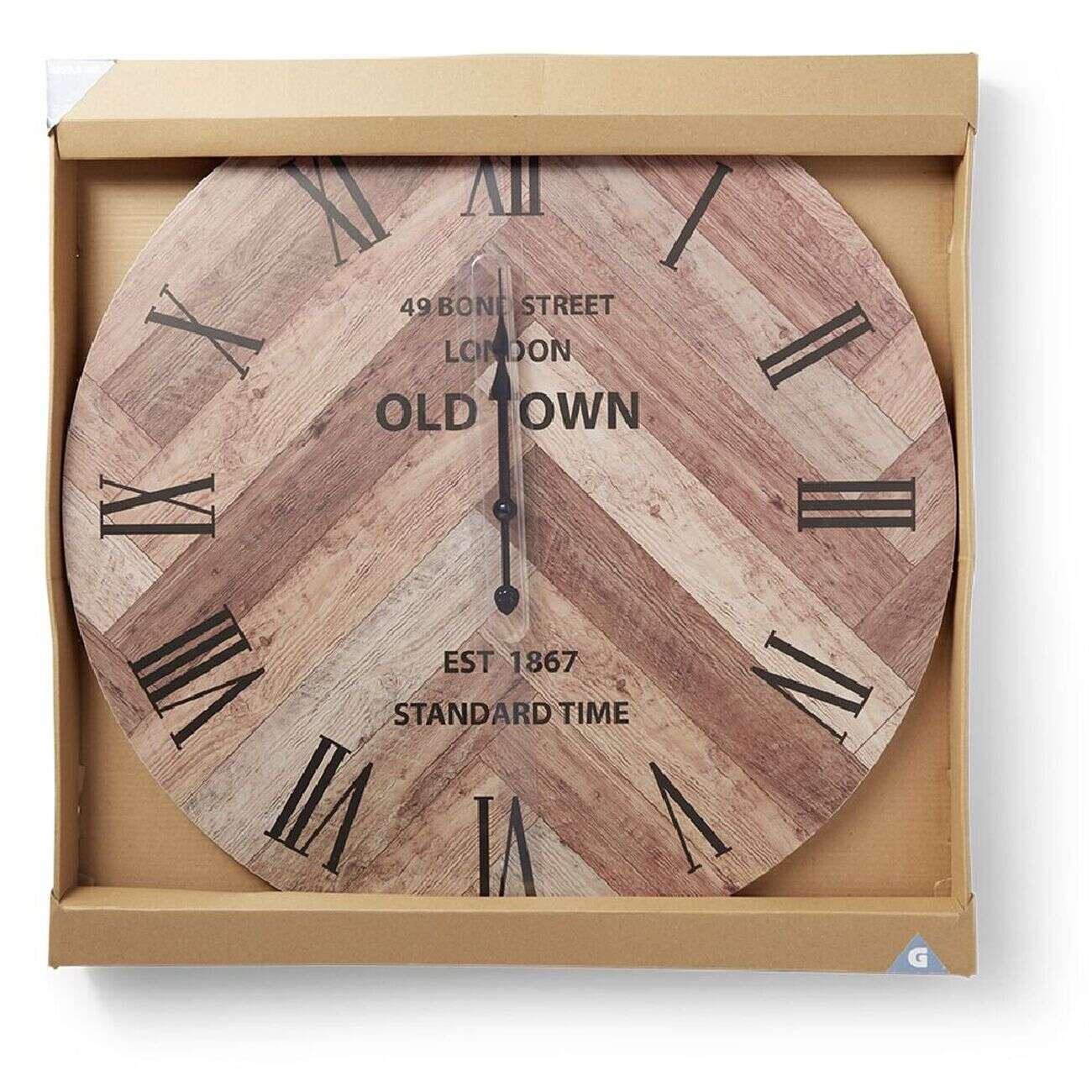 Horloge ronde en bois marron Ø60cm