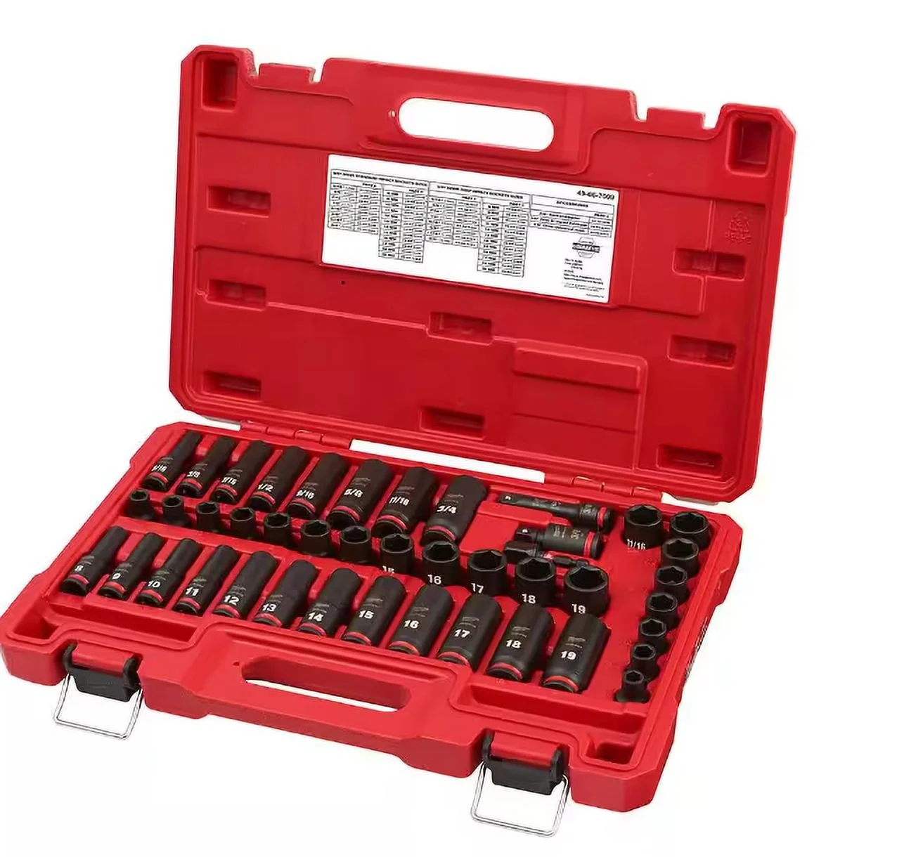Milwaukee SHOCKWAVE 3/8 In. Drive SAE and Metric 6 Point Impact Socket Set (43 - Piece)