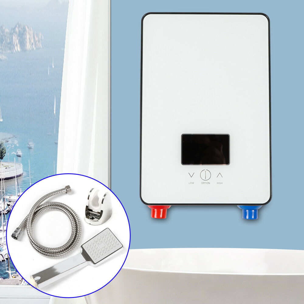 4500W Whole House Electric Water Heater Tankless Instant Water Heater with Shower Head 110V 30 - 55