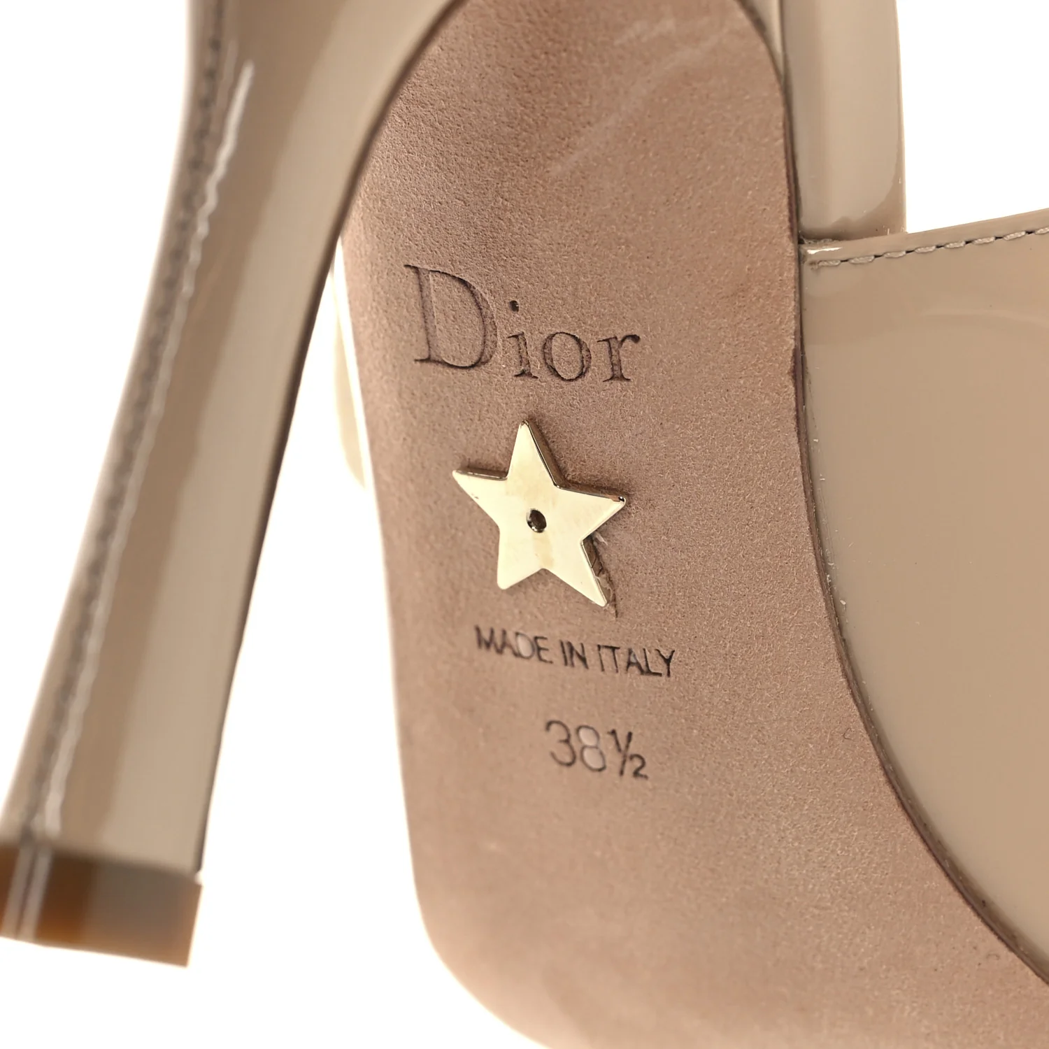 Patent Ribbon J'Adior Slingback 100mm Pumps 38.5 Nude