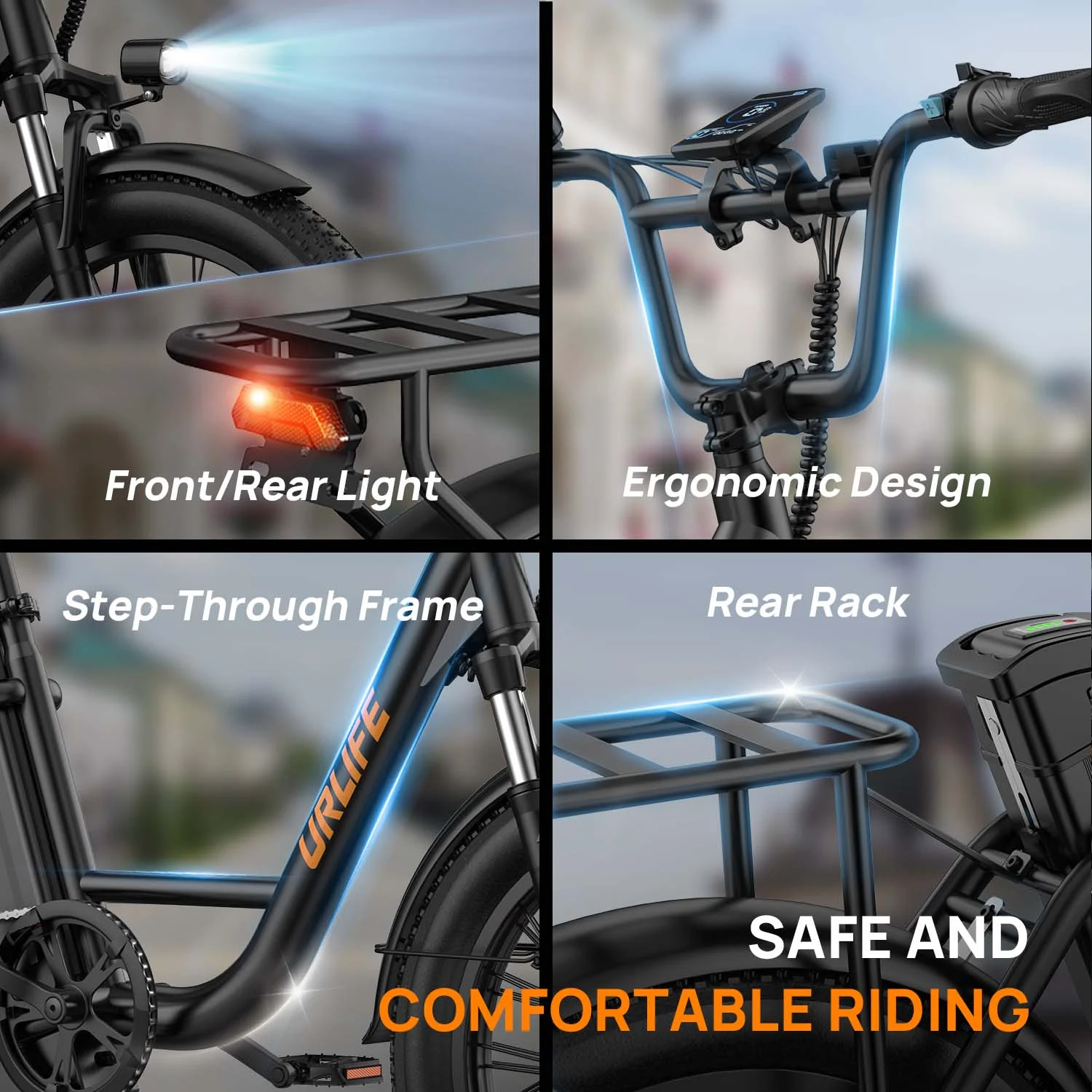 Electric Bike for Adults, 745W Peak Motor Ebike, 48V 13Ah Removable Battery, 20MPH,80 Miles Max, 20" Fat Tire Electric Bicycle with Colorful Display, All-Terrain E-Bike for Adults and Teens - Image 9