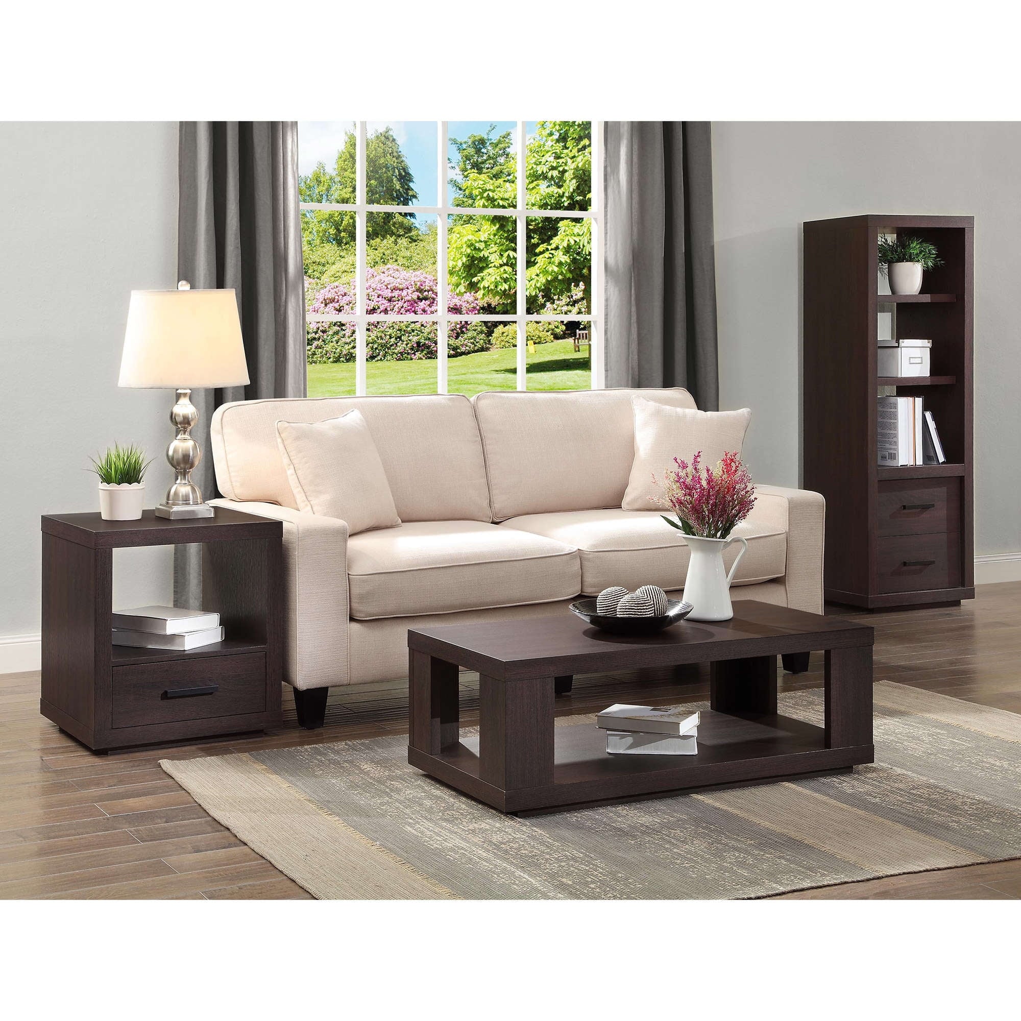Better Homes & Gardens Steele End Table With Drawer, Espresso Finish