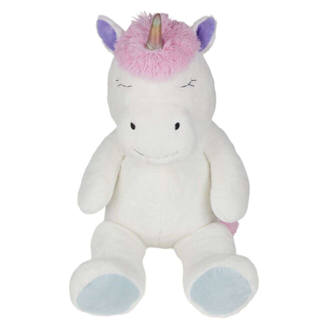 Peluche licorne blanc XL 40x30xH100cm