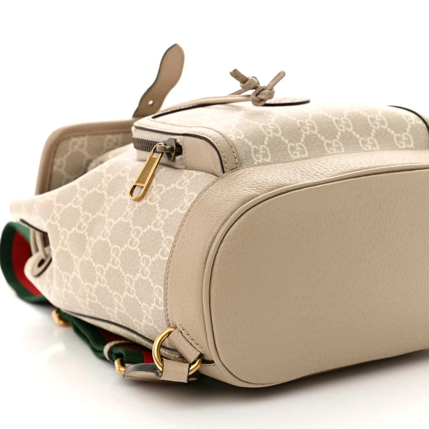GG Supreme Monogram Azalea Calfskin Retro Interlocking G Buckle Backpack Beige Mystic White
