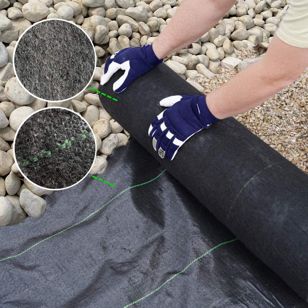 WAENLIR 5.8oz 20 Year Heavy Duty Weed Barrier Landscape Fabric,Premium Durable Weed Blocker Cover,Outdoor Gardening Weed Control Mat 5ft x250ft 5.8oz 5ft x 250ft