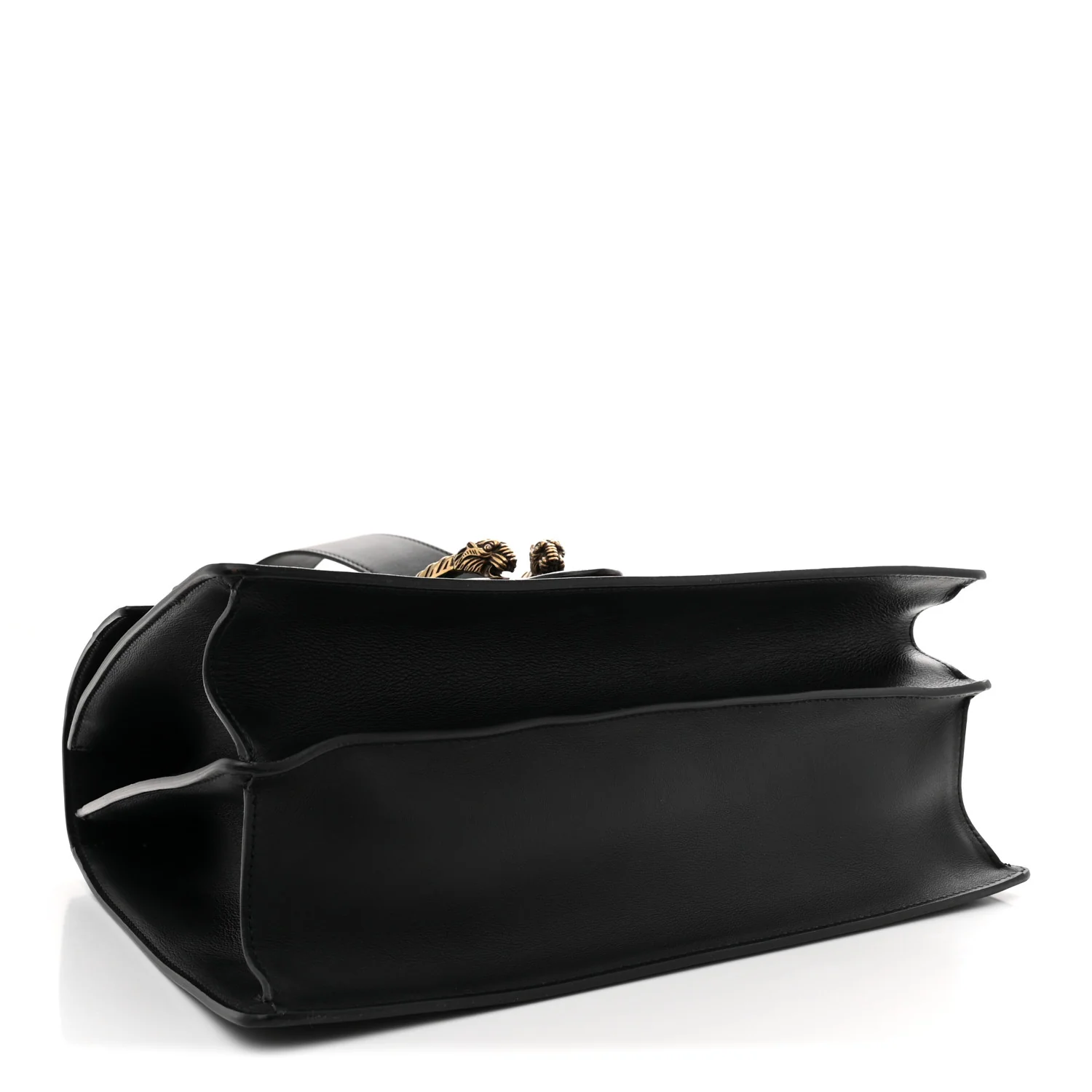 Calfskin Bamboo Web Large Dionysus Top Handle Bag Black Bright Evergreen Hibiscus Red