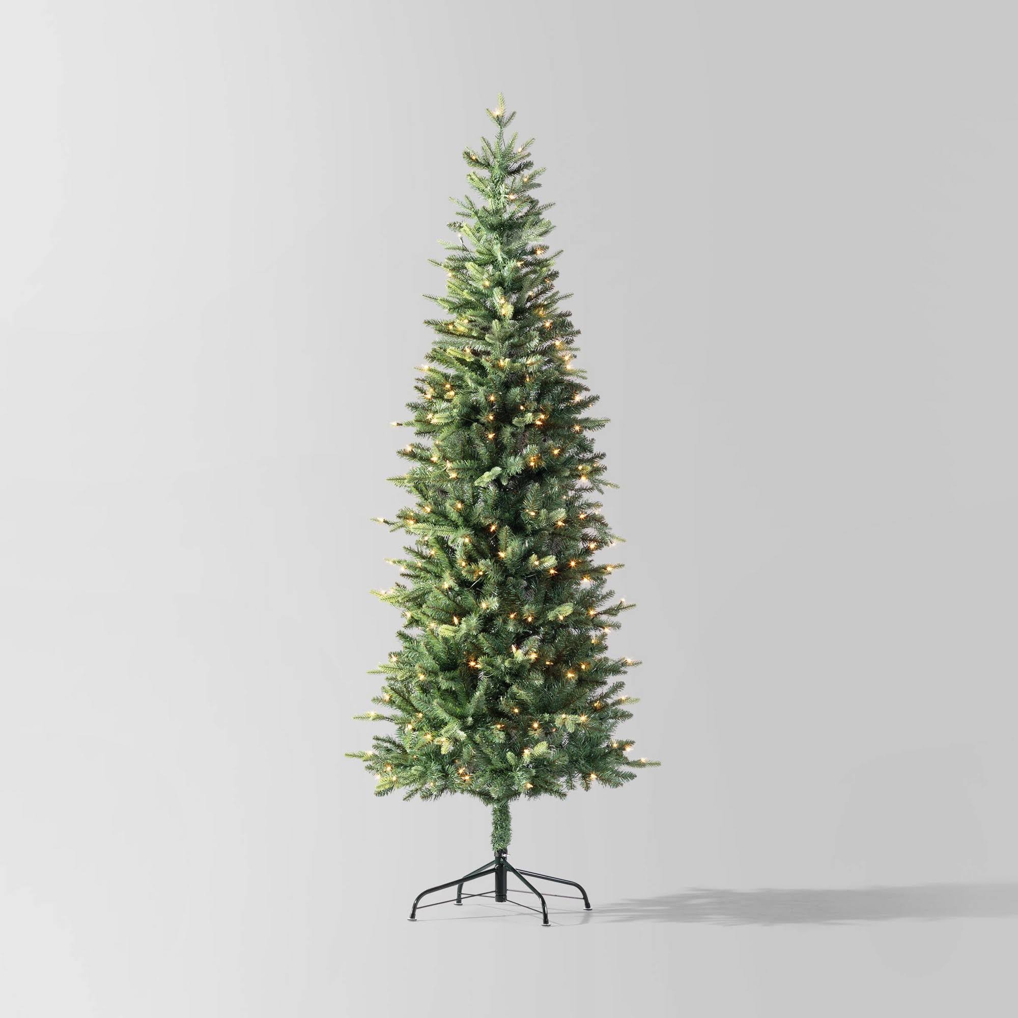7' Pre-Lit Slim Balsam Fir Artificial Christmas Tree Clear Lights - Wondershop