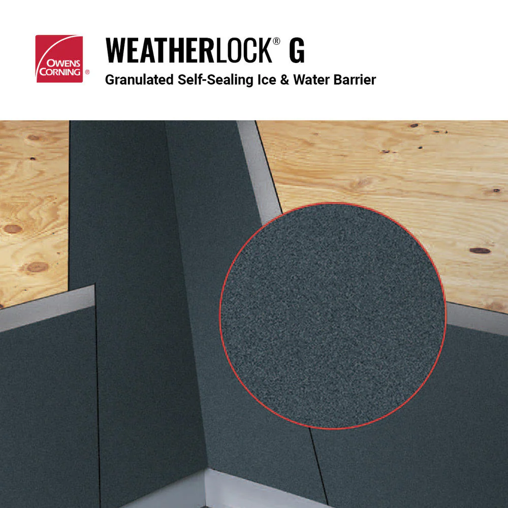 Owens Corning WeatherLock G Granulated Self-Sealing Ice & Water Barrier Underlayment Roll, 3 ft x 66.7 ft (200 sq ft)