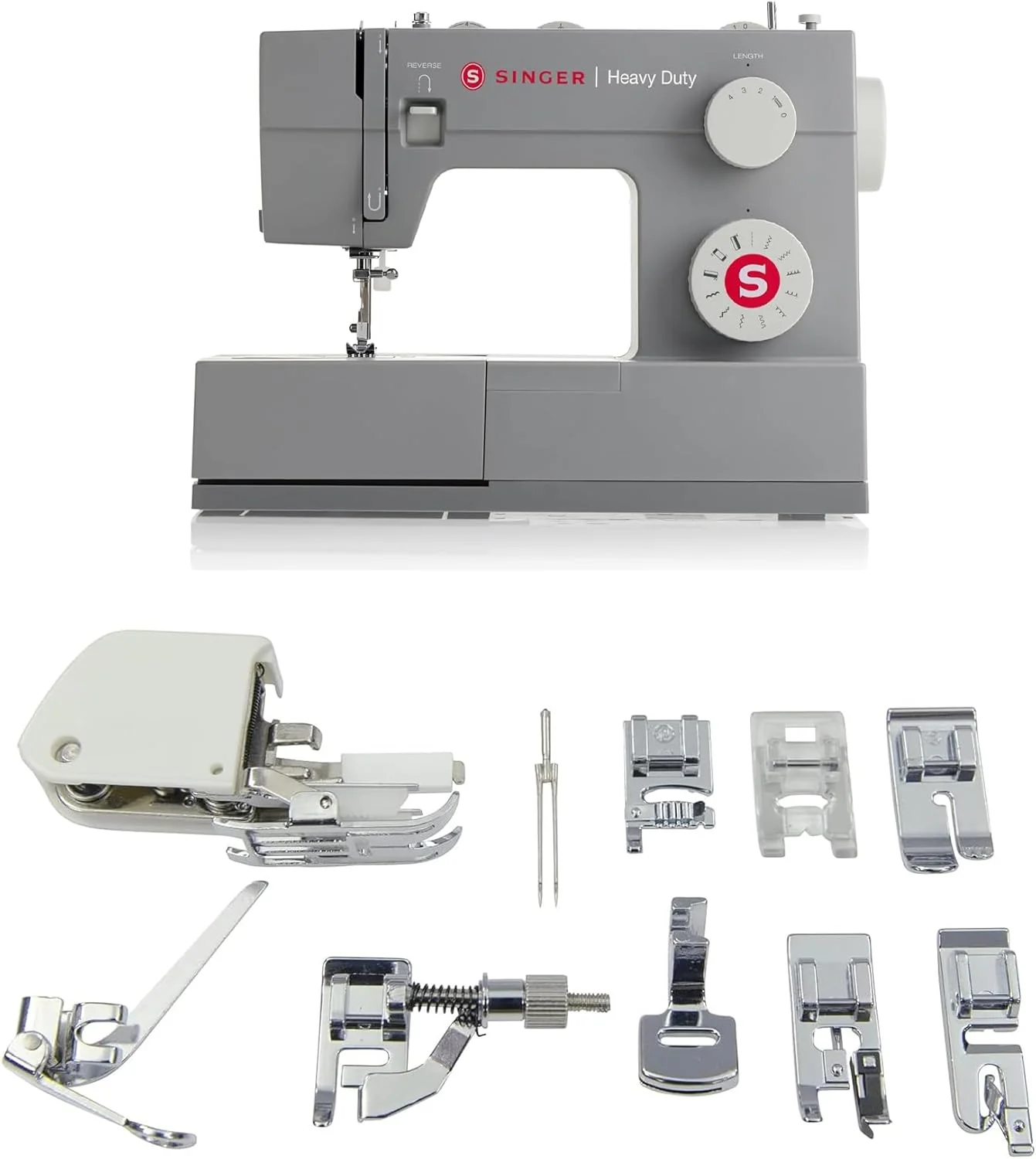 Machine à coudre SINGER 4411 rose robuste avec accessoires | Haute vitesse