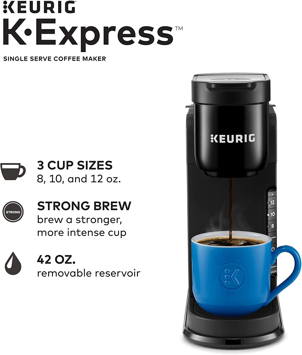 K-Express Coffee Maker, Single Serve K-Cup Pod Coffee Brewer, Black(Single) - Image 3