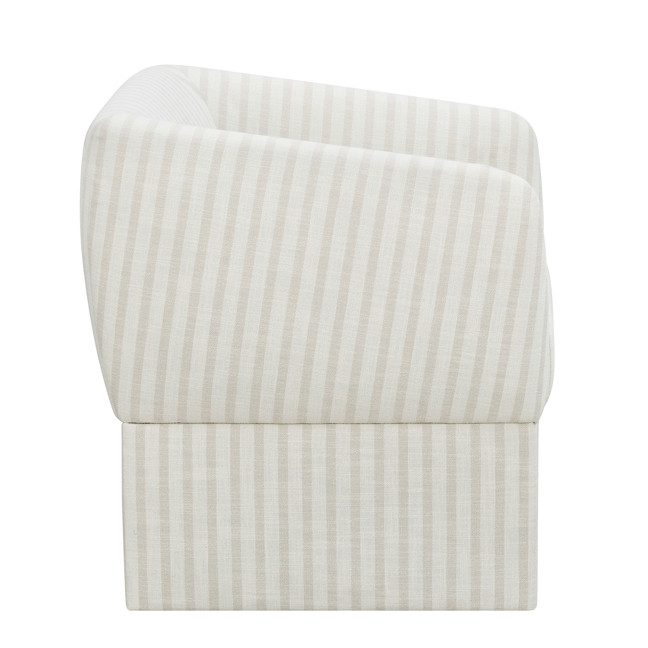 Beautiful Small Space Accent Chair, Beige and White Linen - Image 10