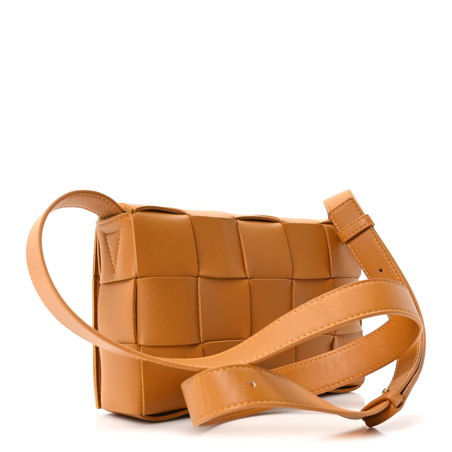 Lambskin Maxi Intrecciato Small Cassette Crossbody Bag Clay