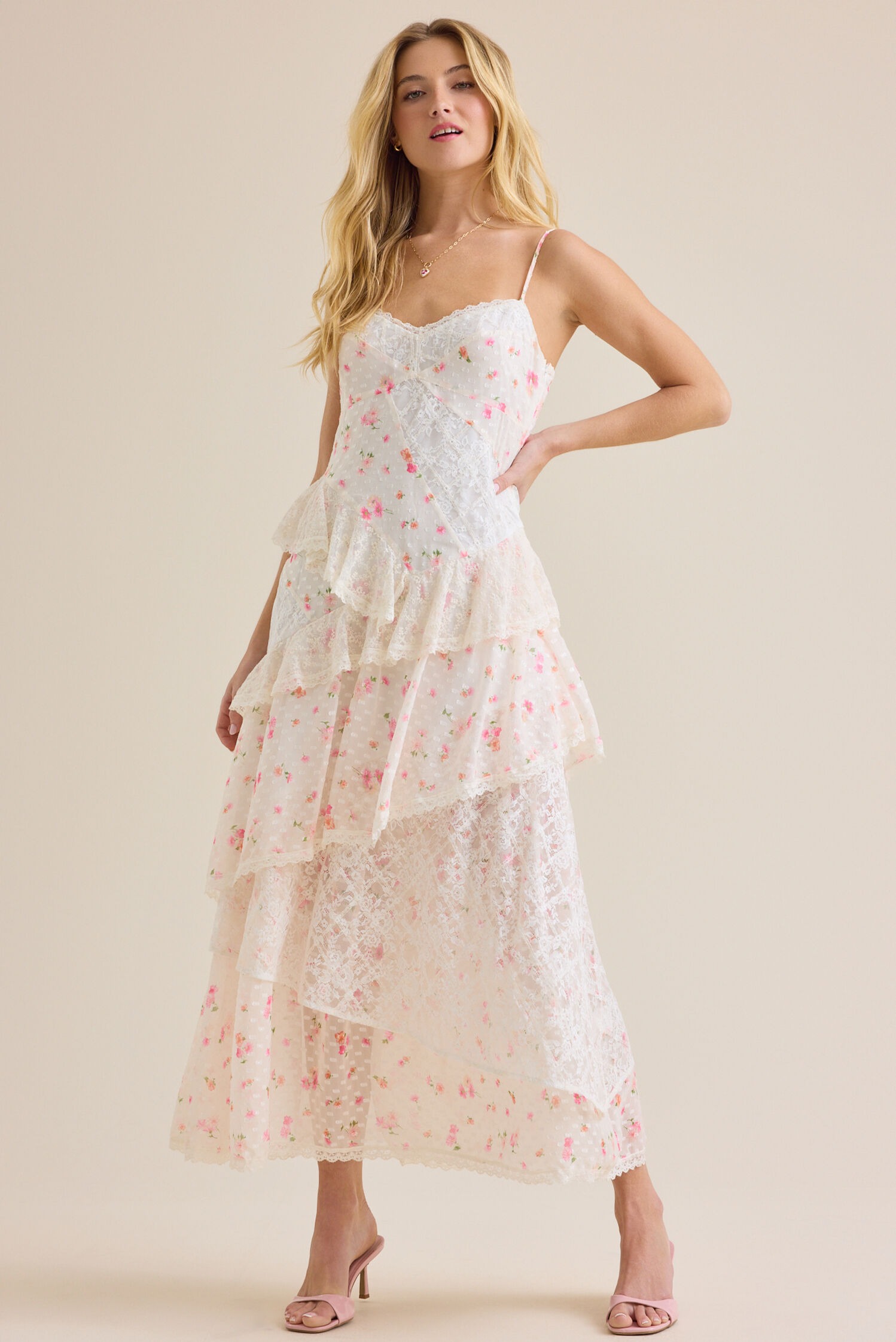 Alicia Floral Lace Maxi Dress