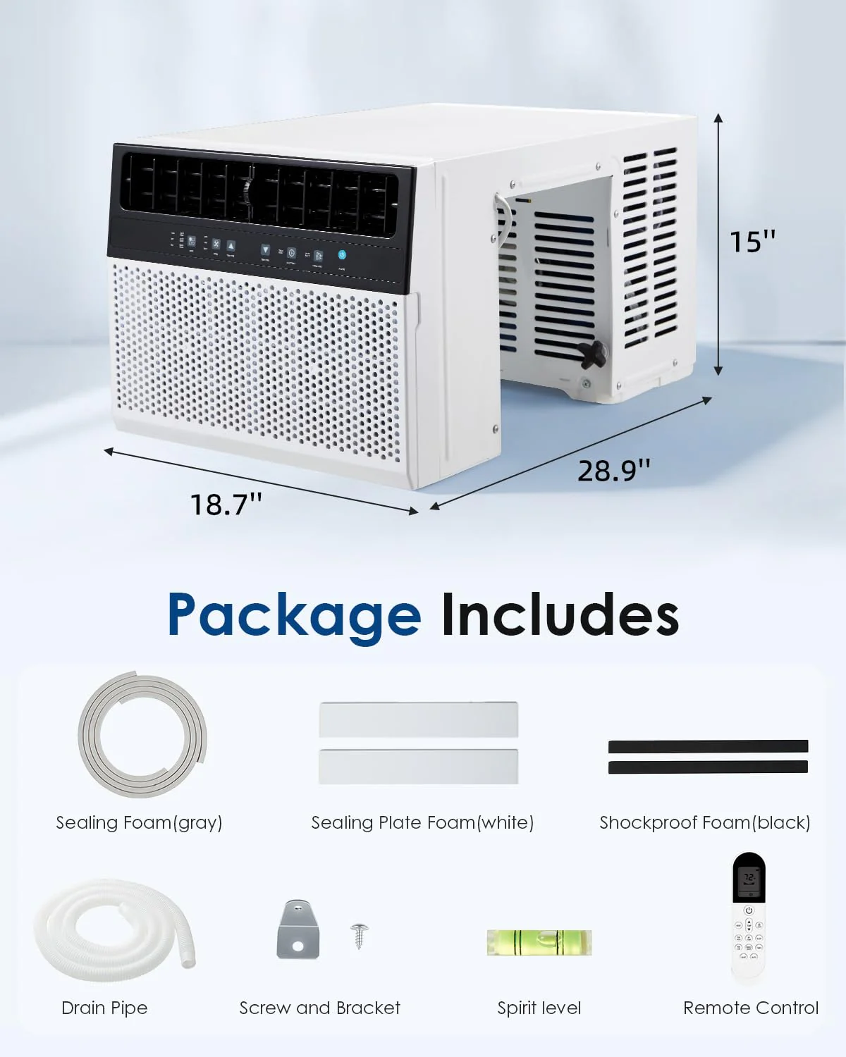 AECOJOY 10000 BTU Window Air Conditioner, Energy-Saving Window AC Unit, Cools up to 250 Sq. Ft.