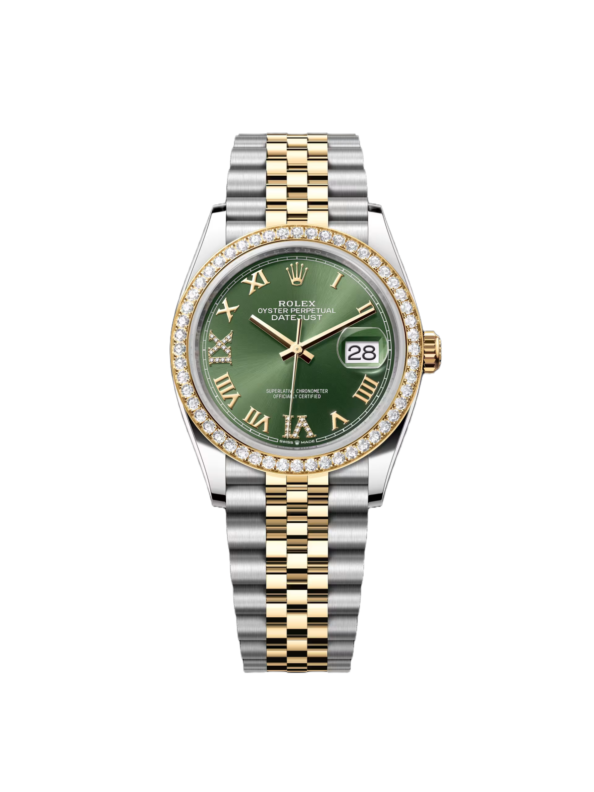 【Super Clone】RLX  Datejust 36mm 126283 Olive Green Dial Jubilee Bracelet Watch