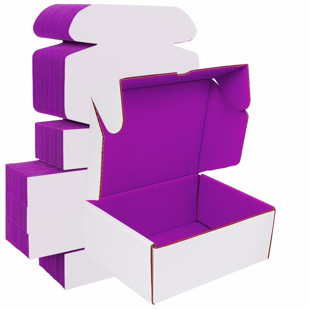 Ucanpack Deluxe Mailer Box Corrugated Moving Boxes 3mm Thick Large Purple, 18 x 12 x 6" - 25 Pcs