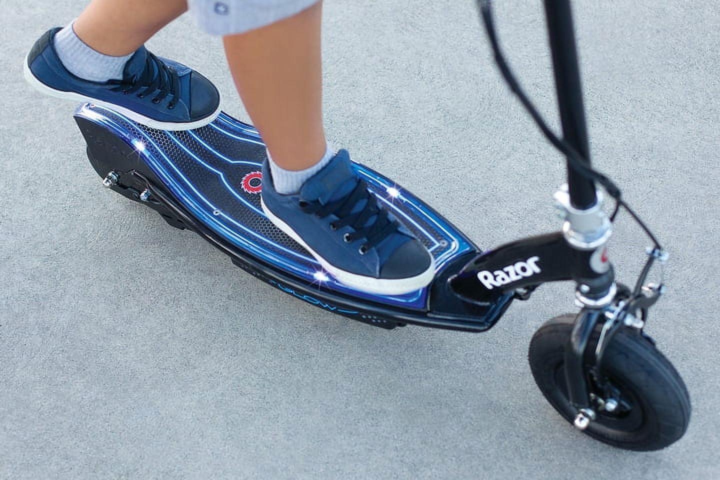 E100 Glow Light-up Electric Scooter. up to 10 mph. Air-filled Front Tire. for Child Ages 8+ - Image 4