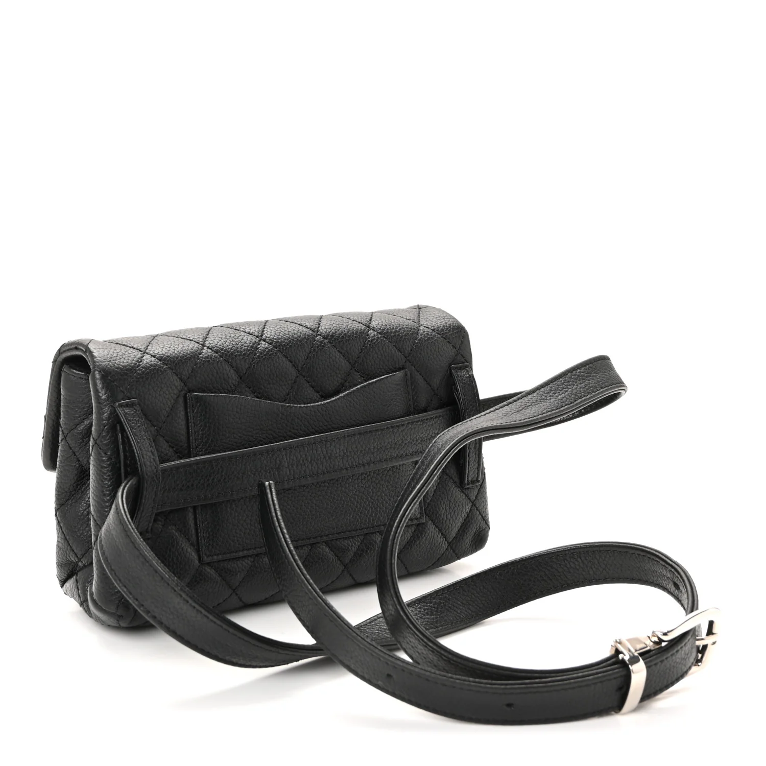 Grained Calfskin Quilted 2.55 Reissue Flap Belt Bag Clutch Black