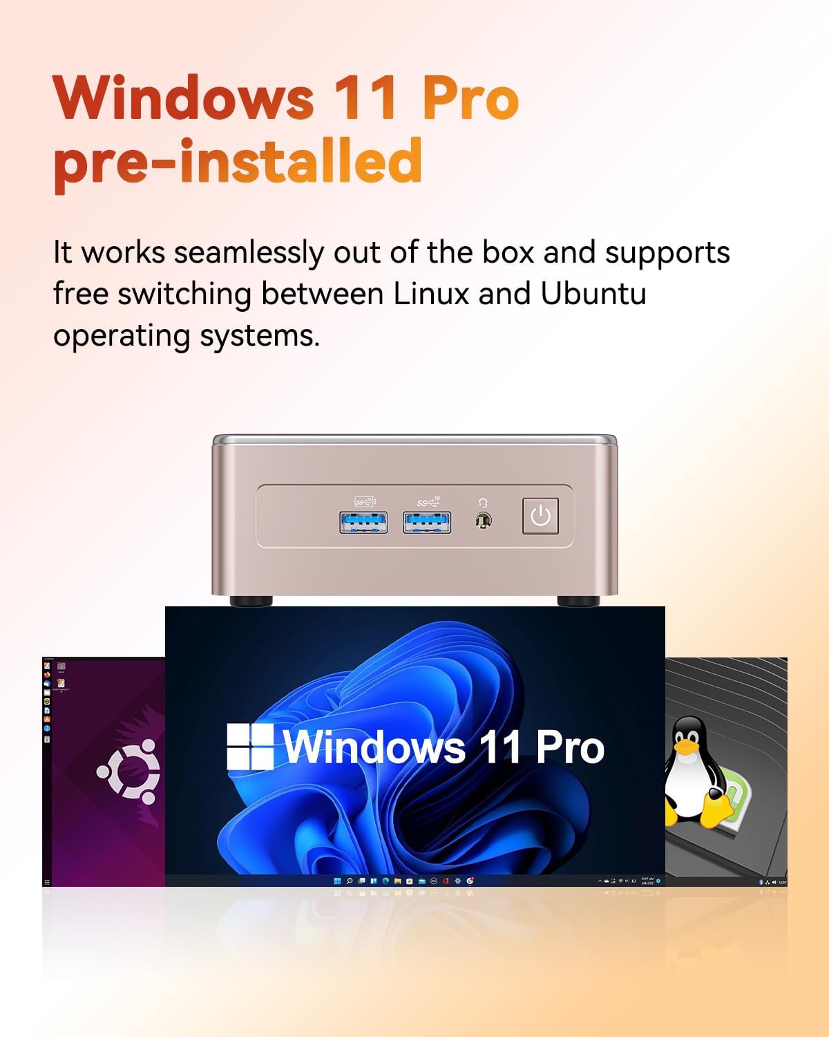 GEEKOM A5 Mini PC (3-Year Coverage) with AMD Ryzen 5 7430U  16GB RAM(Expandable  Not LPDDR)  512GB NVMe SSD  Windows 11 Pro Desktop Computer  8K Quad Display  HDMI 2.0  SD 4.0 Slot  Bunsiness Home
