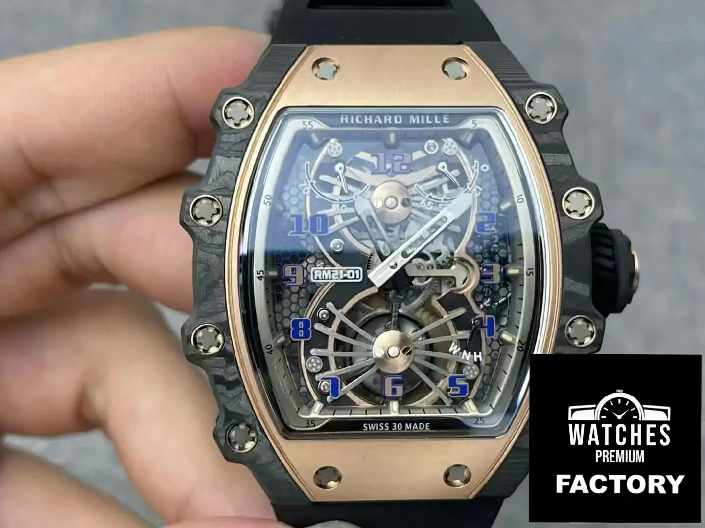Richard Mille RM21-01 RM Factory Black Rubber Strap