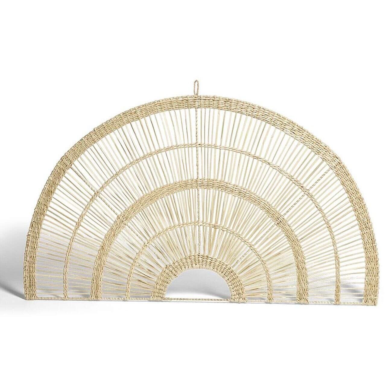 Décoration murale arc cercle osier et métal