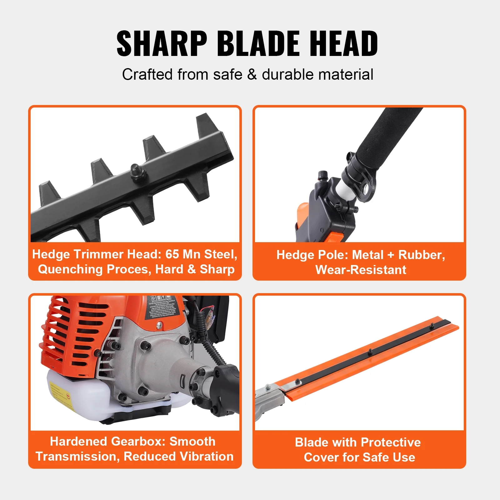 26CC 5-in-1 Multi-Functional Trimming Tools, Gas Hedge Trimmer, Weed Eater, String Trimmer, Edger, Pole Saw Chainsaw Pruner with Extension Pole - Image 6