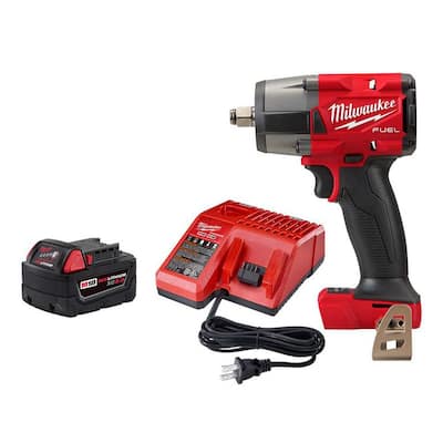 M18 FUEL GEN-2 18V Lithium-Ion Brushless Cordless Mid Torque 1/2 in. Impact Wrench F Ring w/5.0Ah Starter Kit