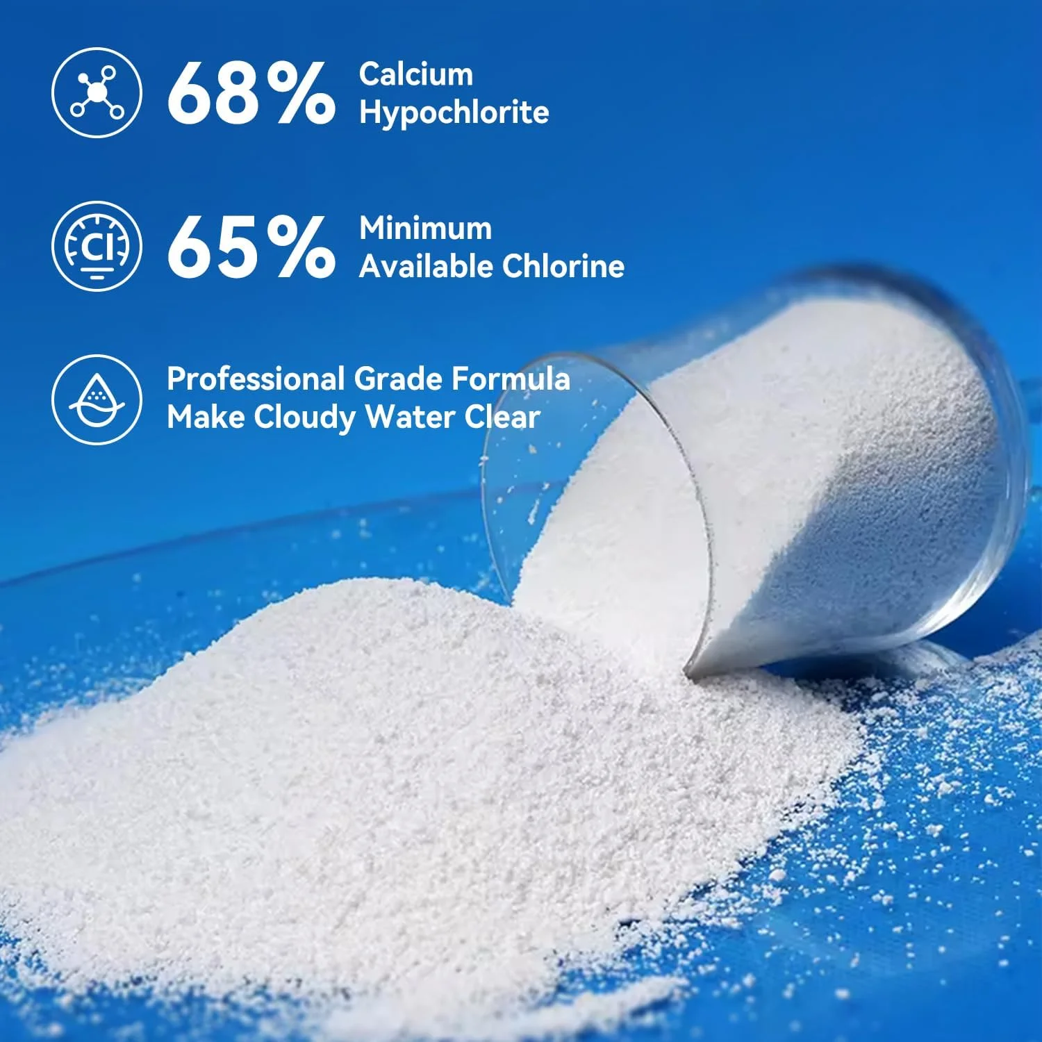 50 lb 68% Calcium Hypochlorite Pool Shock for Swimming Pools - Chlorine Granules Swimming