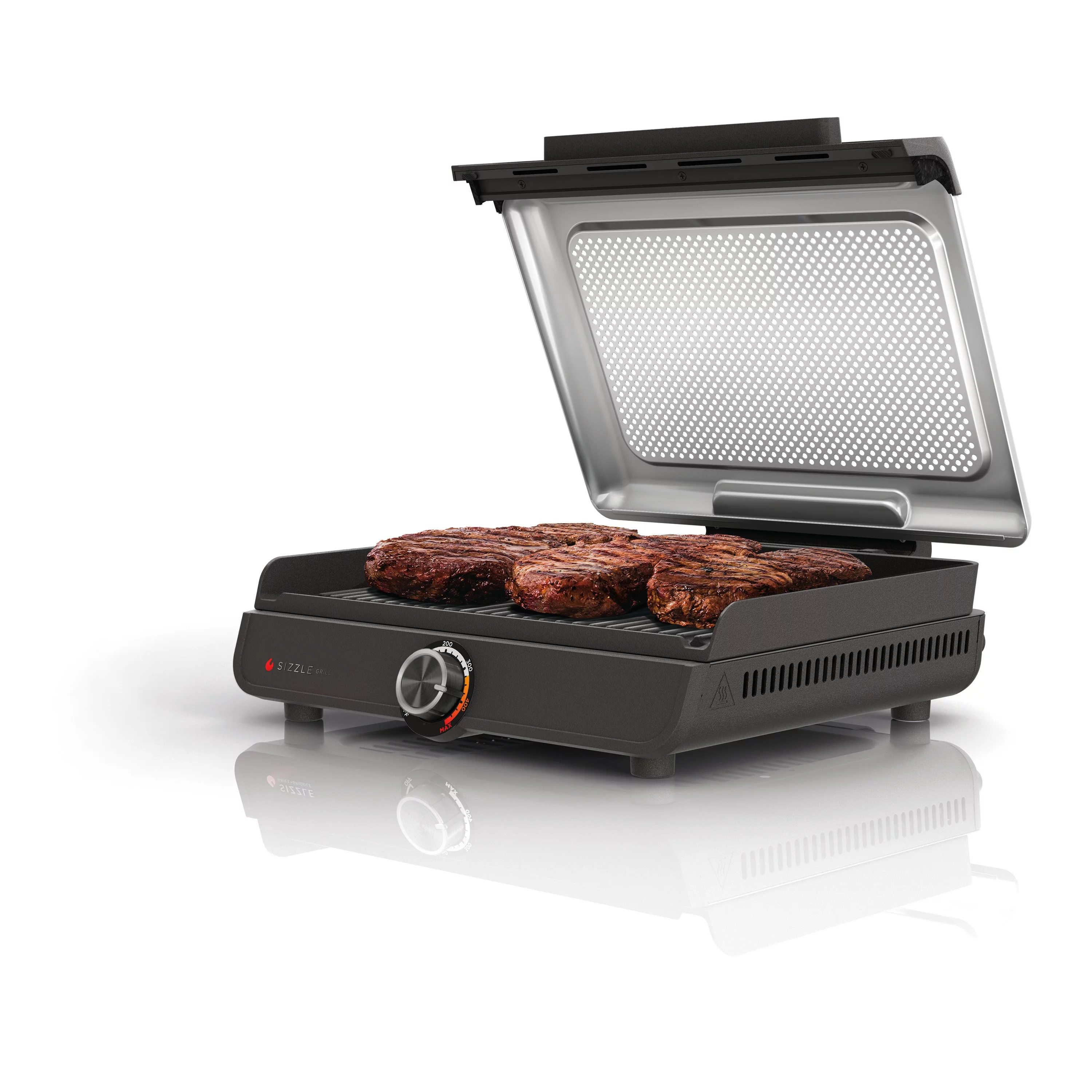 Ninja Sizzle Smokeless Indoor Grill with Nonstick Grill Plate. GR100 - MadeInUSA
