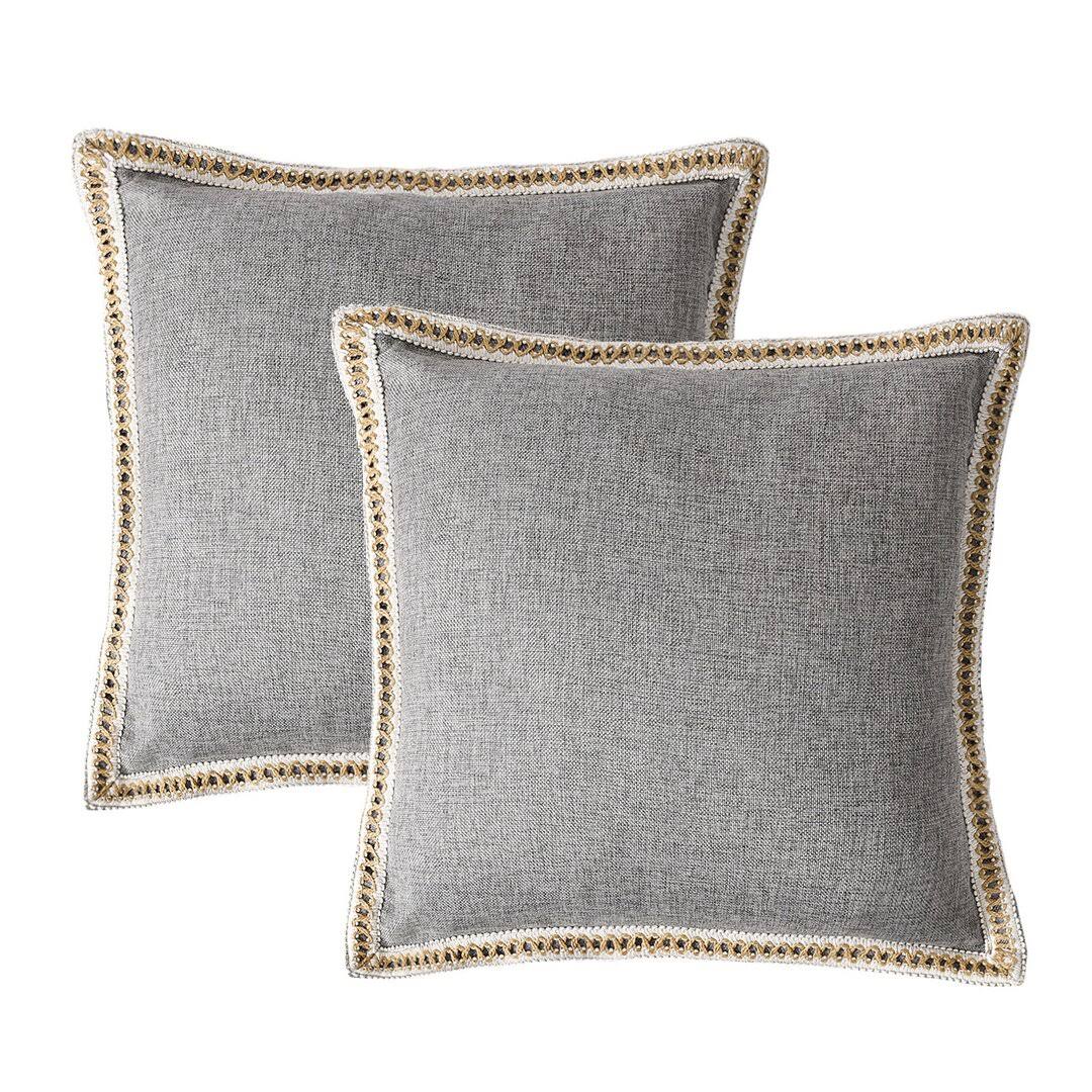 Tappahannock Square Pillow Cover (Set of 2) Dovecove Color: Gray