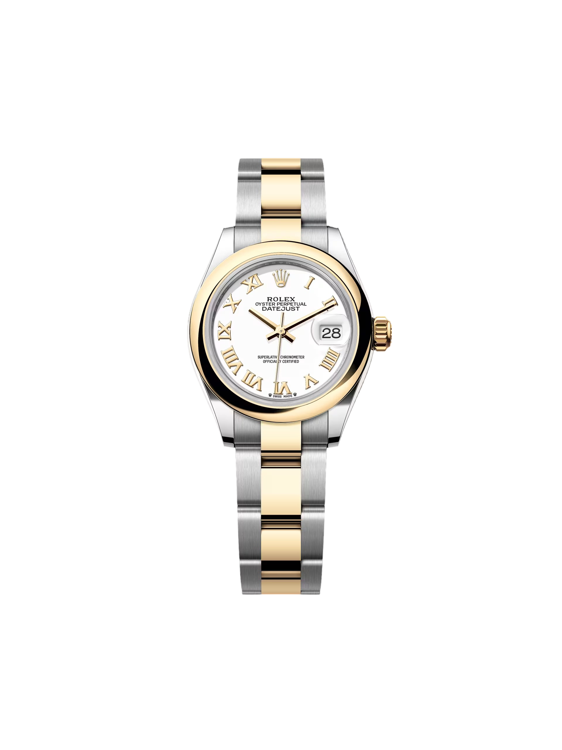 【Super Clone】RLX Lady-Datejust 28mm  279163 White Roman Dial Oyster Bracelet