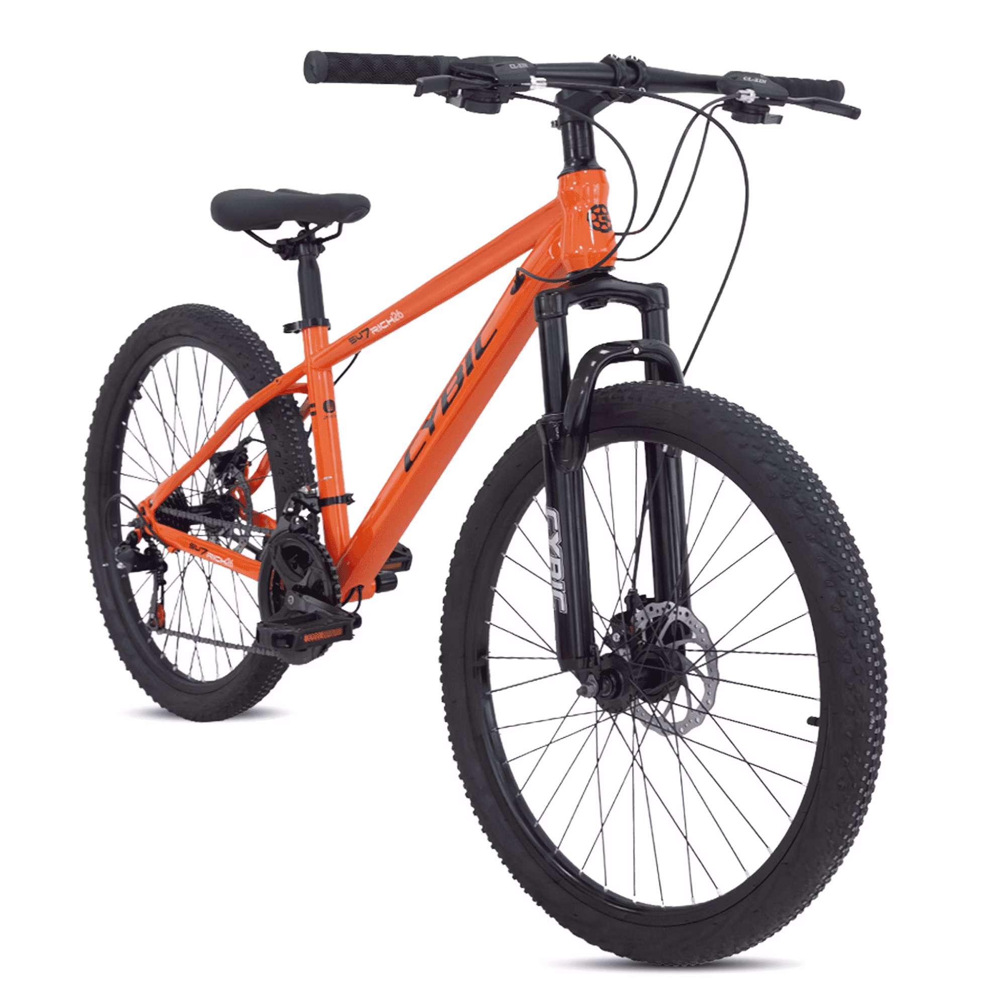 Cybic 24 inch Mountain Bike with Iron Frame,21Speed,Disc Brakes Bicycle, Purple