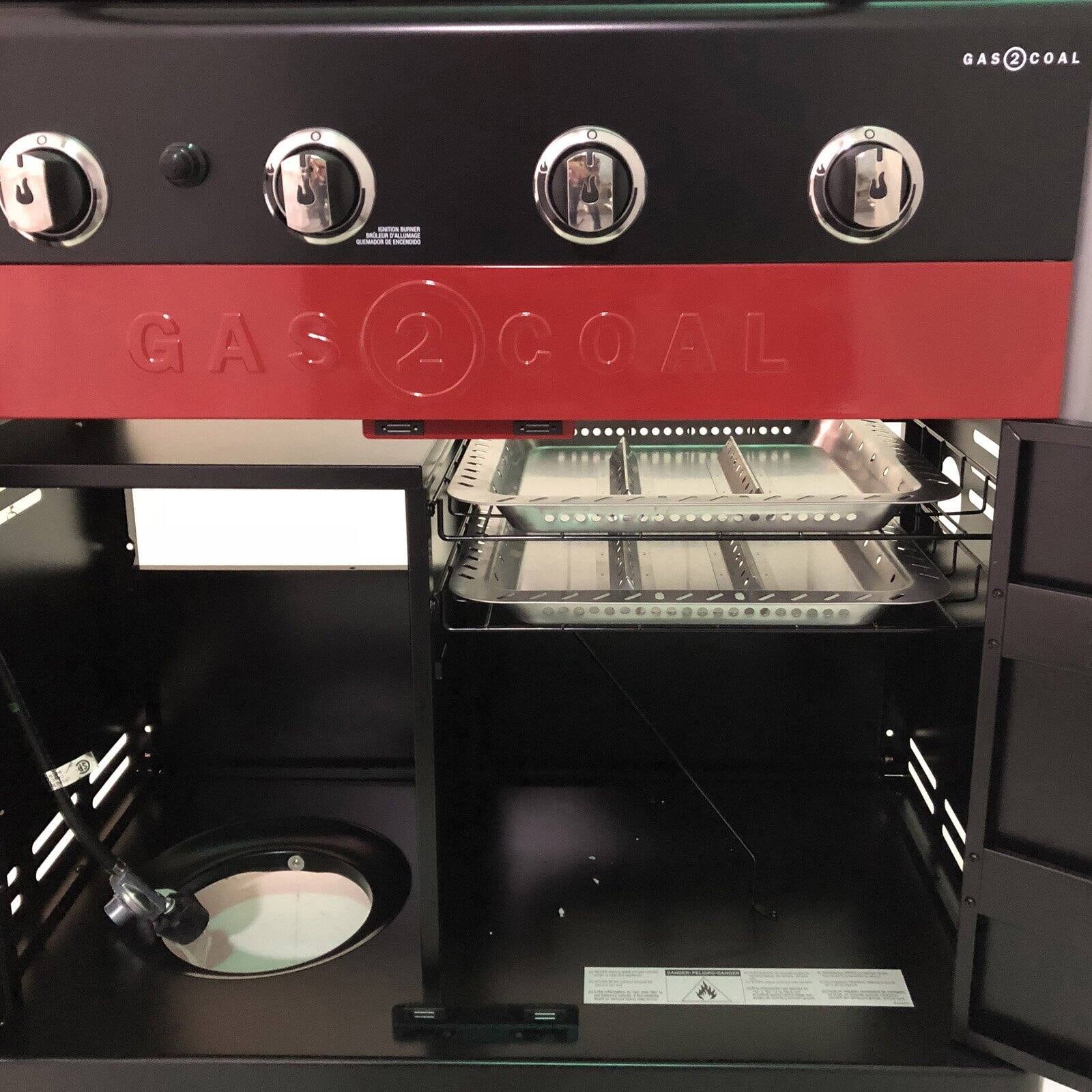Gas2Coal 4-Burner LP Gas & Charcoal Outdoor Combination Grill
