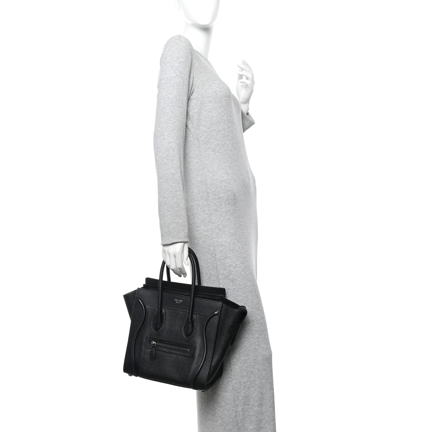Drummed Calfskin Micro Luggage Black