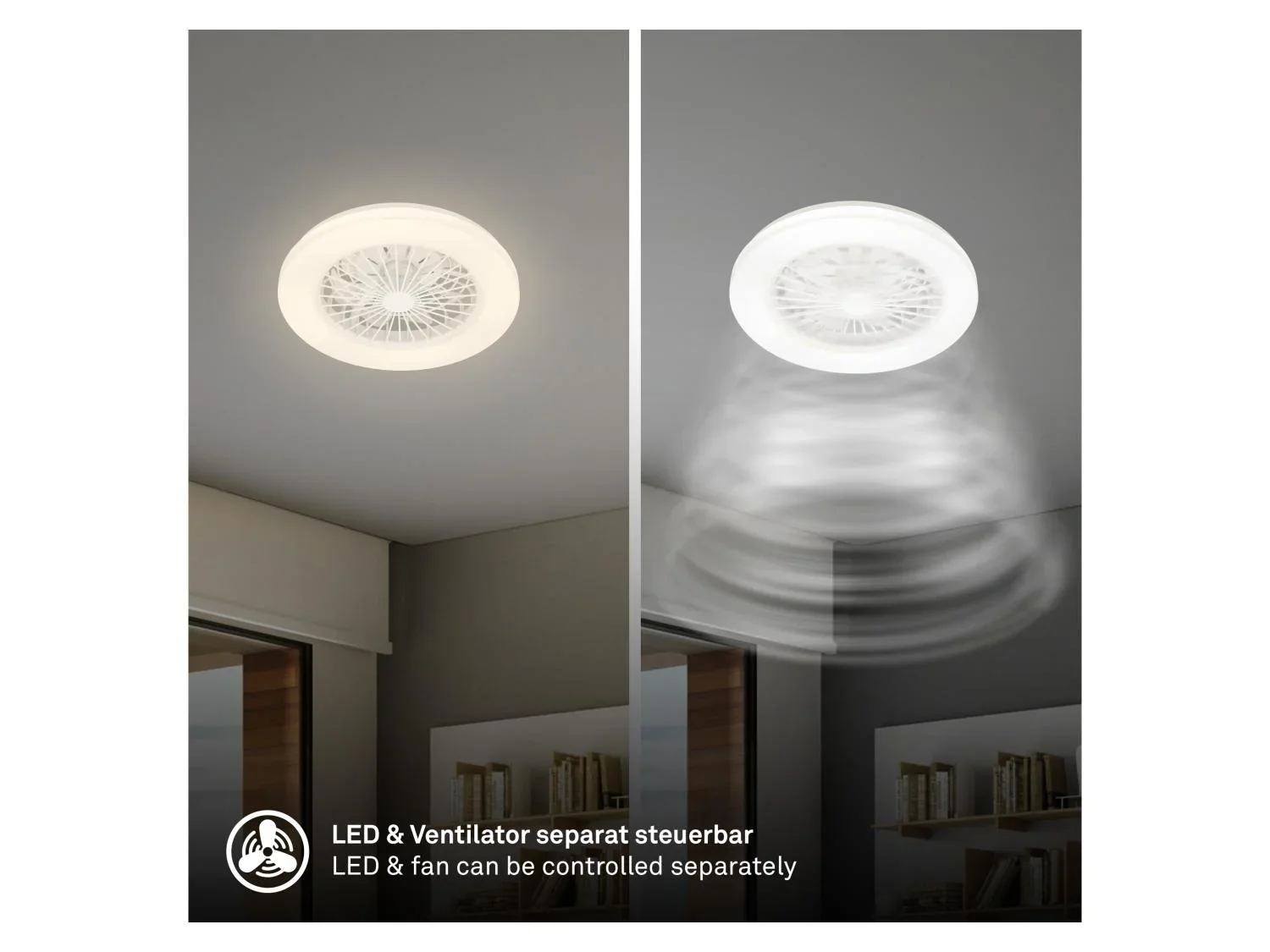 Briloner Ventilateur de plafond LED